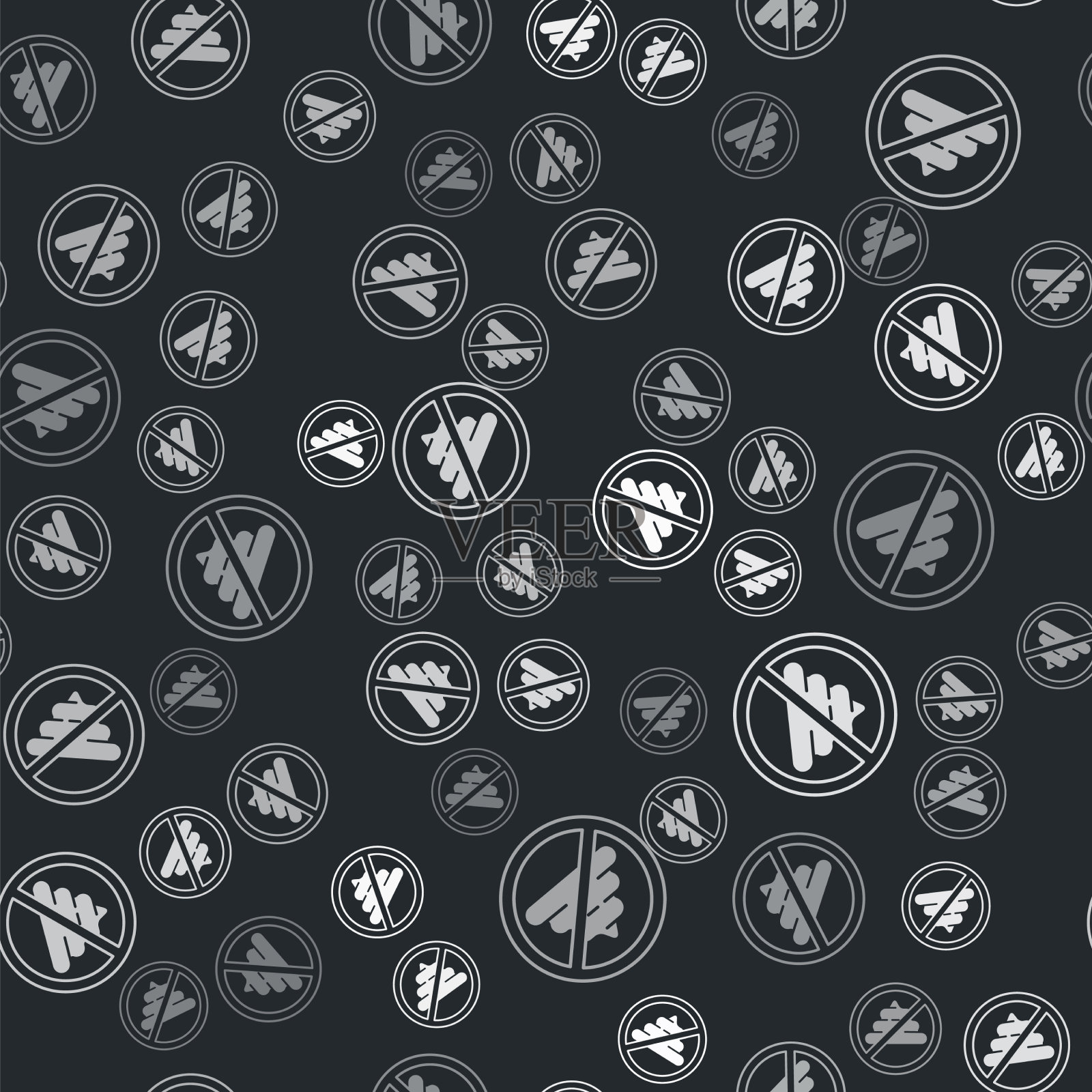 灰色无屎图标孤立无缝模式上插画图片素材