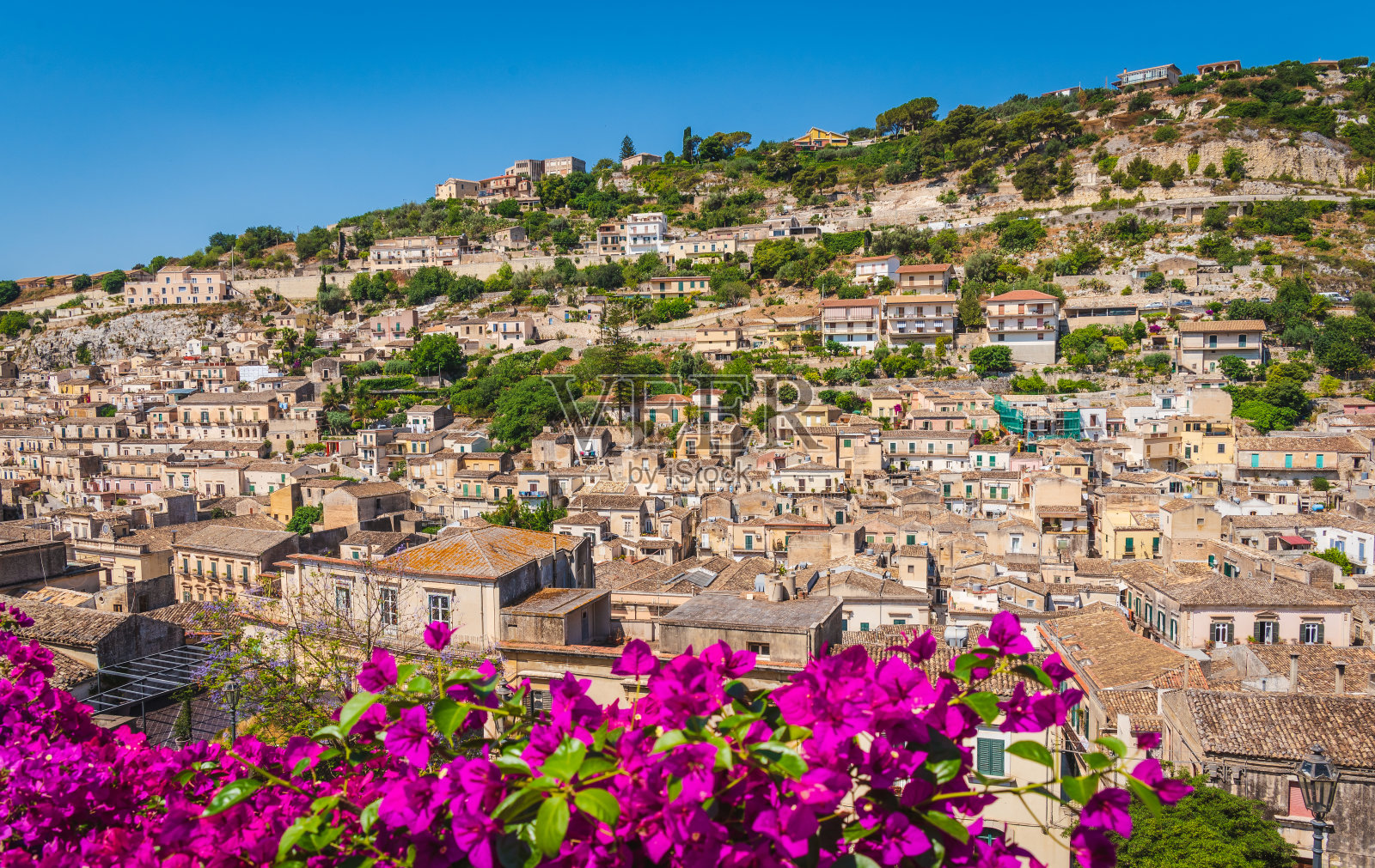 莫迪卡全景图，拉古萨，意大利，西西里岛，欧洲，世界遗产照片摄影图片