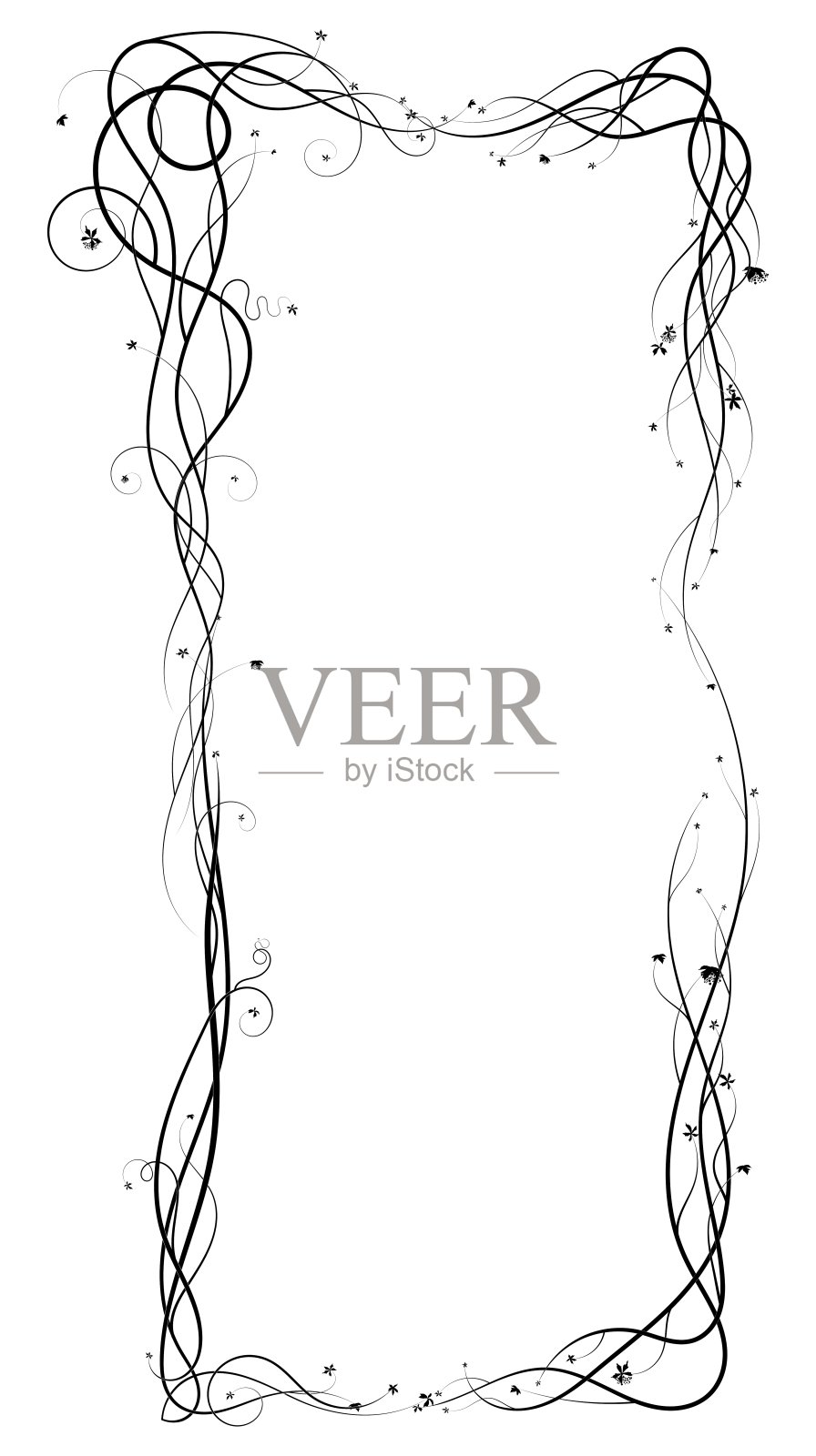 用葡萄和浆果编织的复杂框架。新插画图片素材