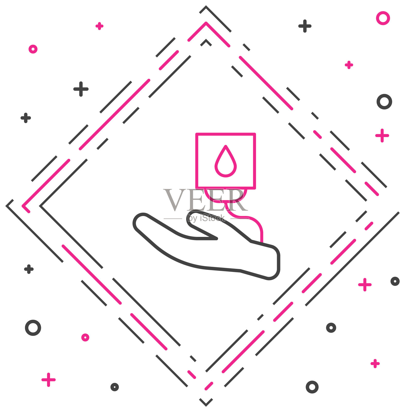 献血图标孤立在白色背景上。色彩斑斓的轮廓的概念。向量图标素材