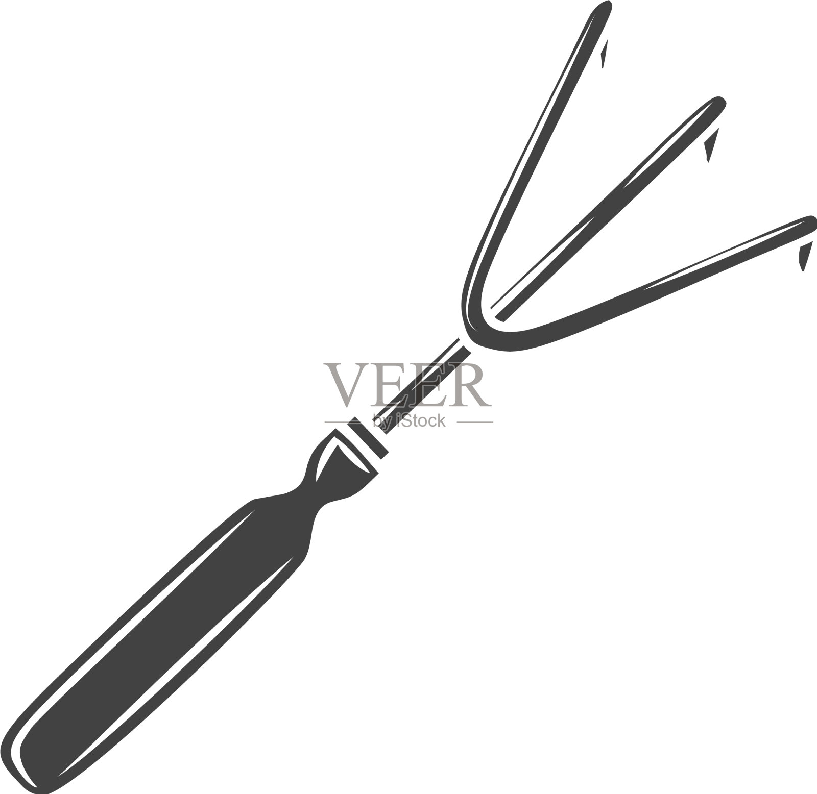 花园三叉戟为挖掘字形图标设计元素图片