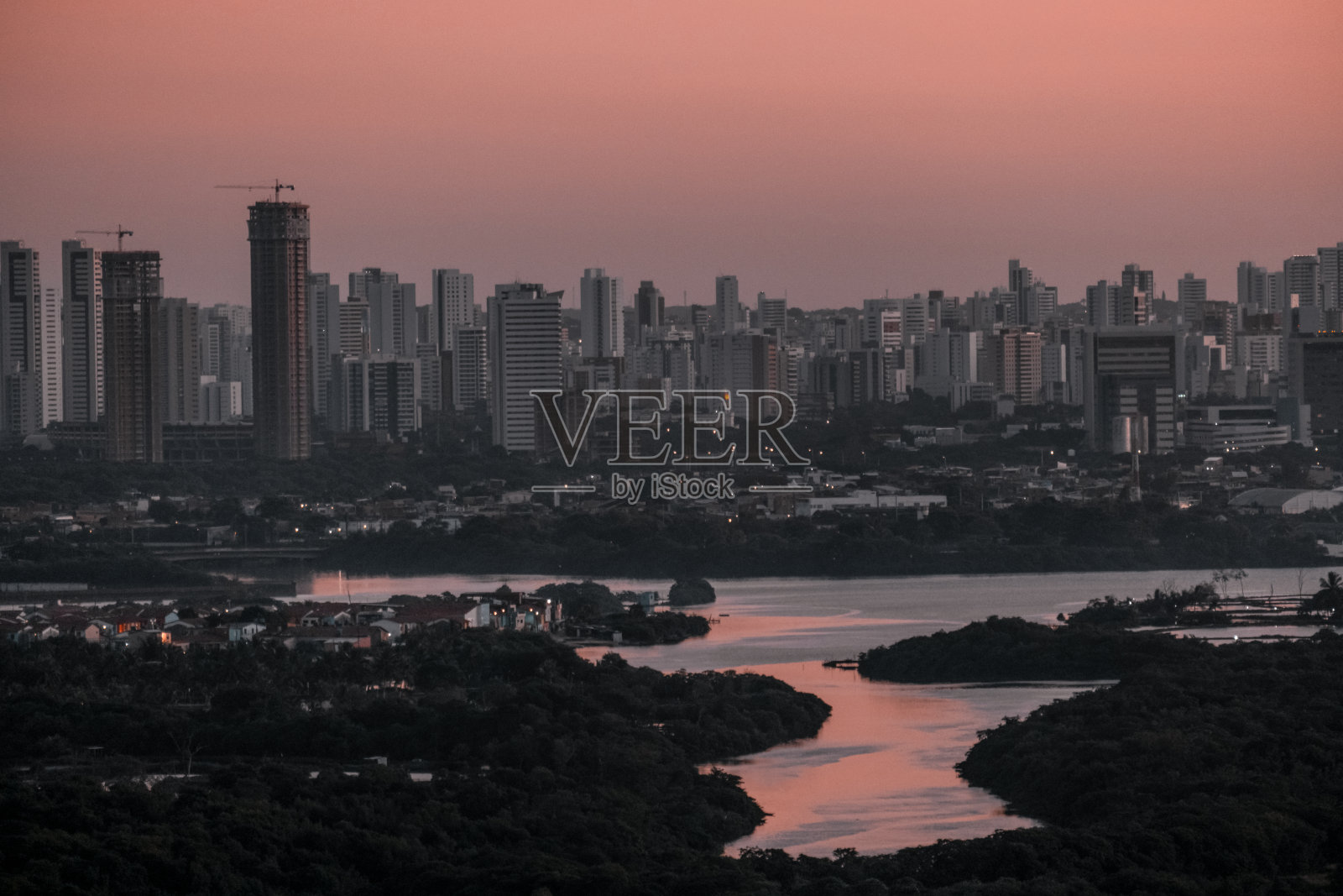 早上从累西腓城观看照片摄影图片