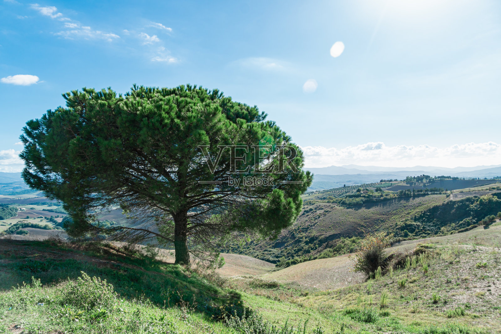 托斯卡纳，乡村和日落景观。意大利、欧洲。照片摄影图片