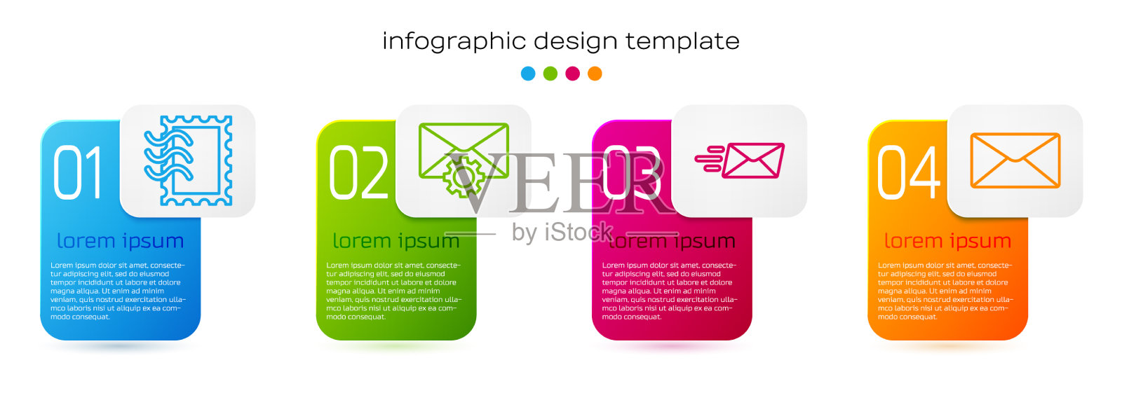 邮政套线、邮票、信封、快递图标素材