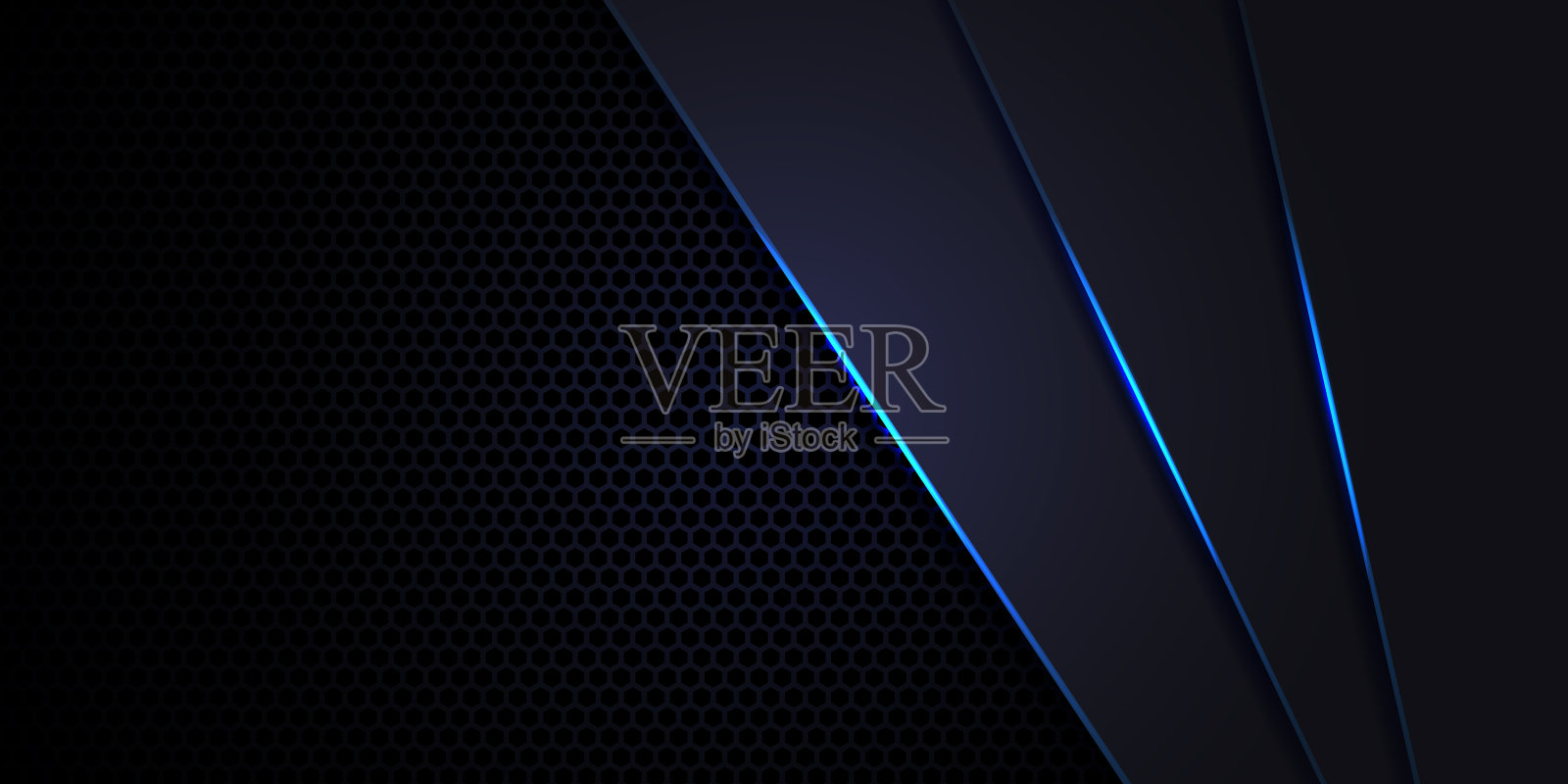 未来的黑色六边形碳纤维背景插画图片素材
