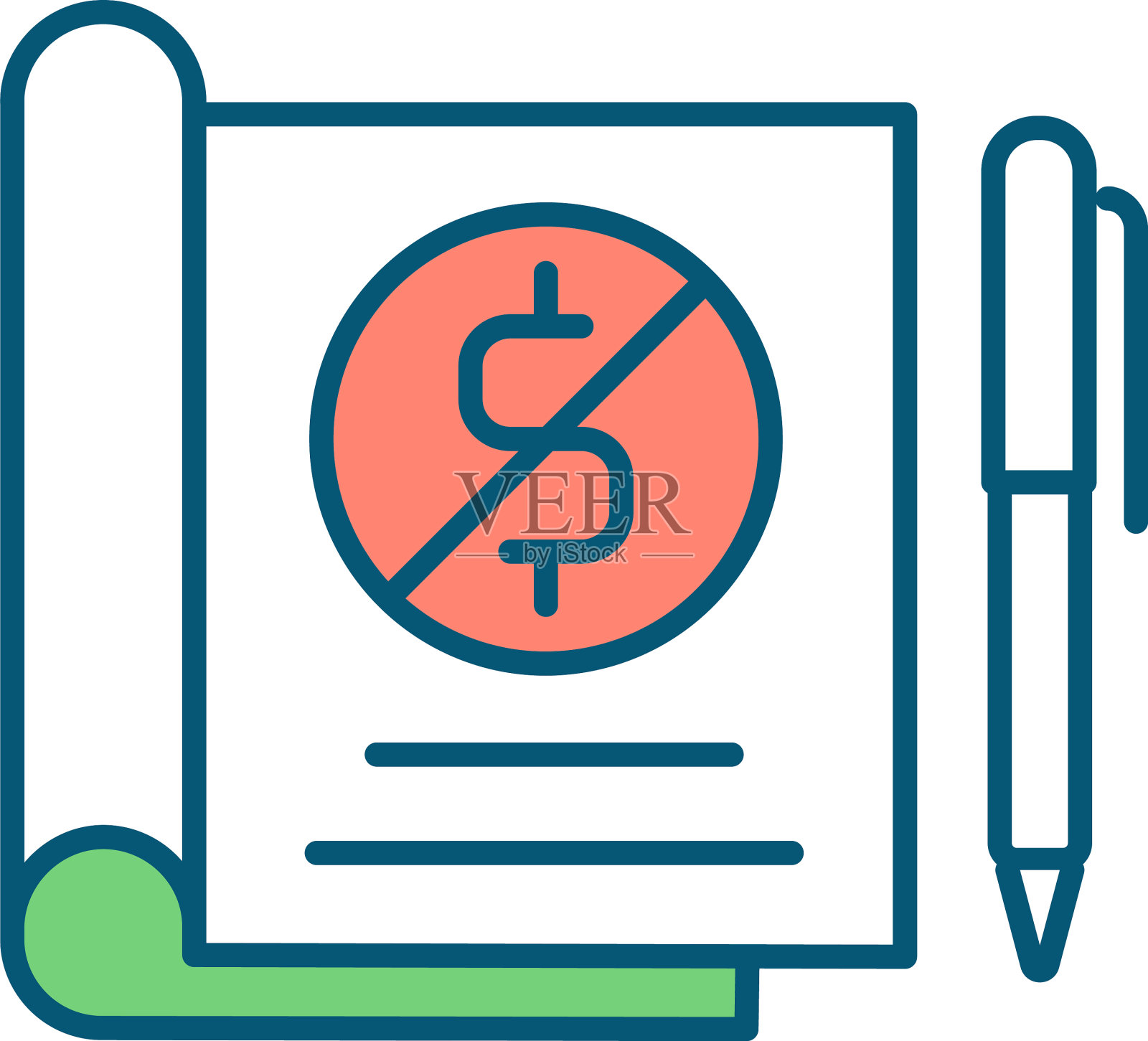 破产申请RGB彩色图标设计元素图片