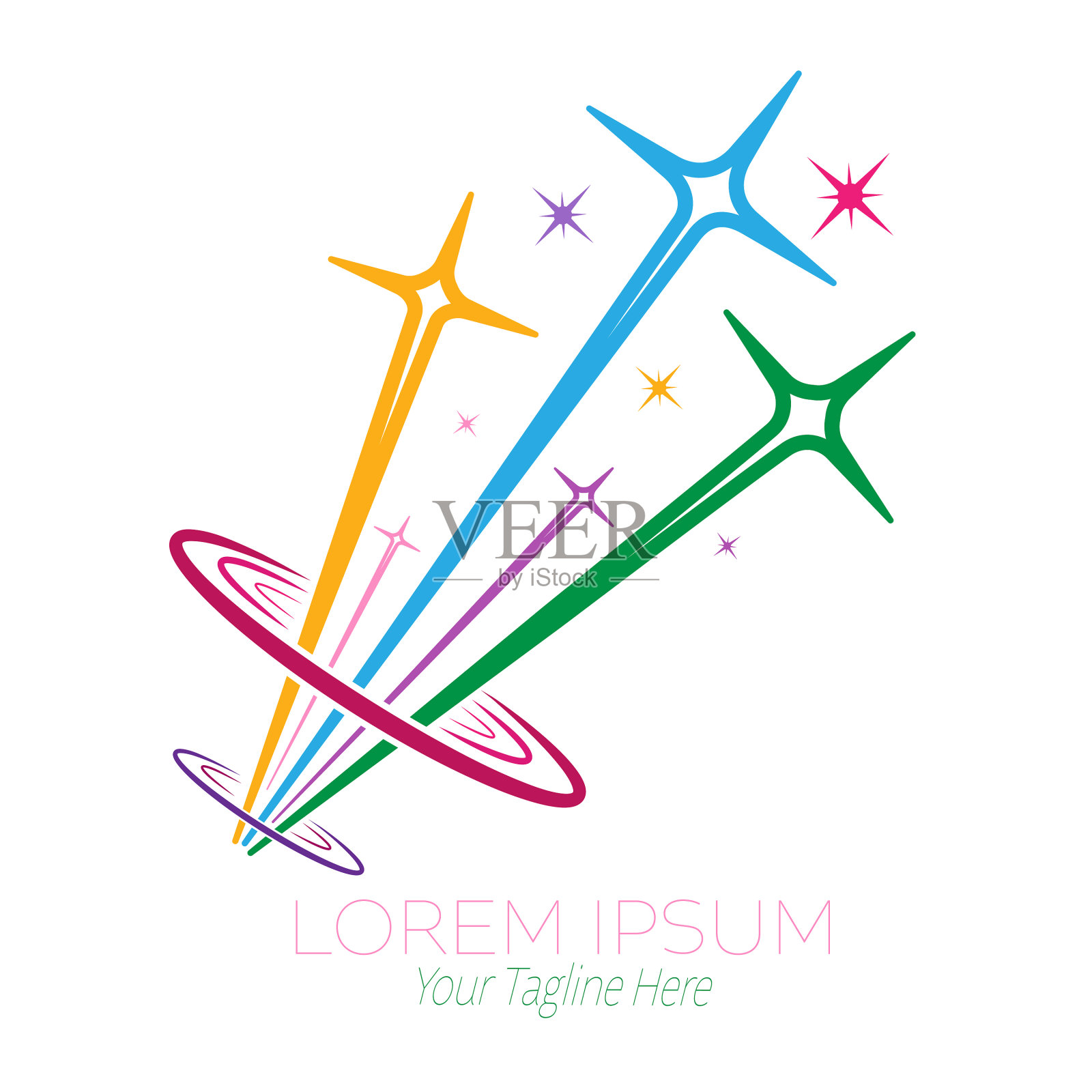 标志的模板烟花展示插画图片素材