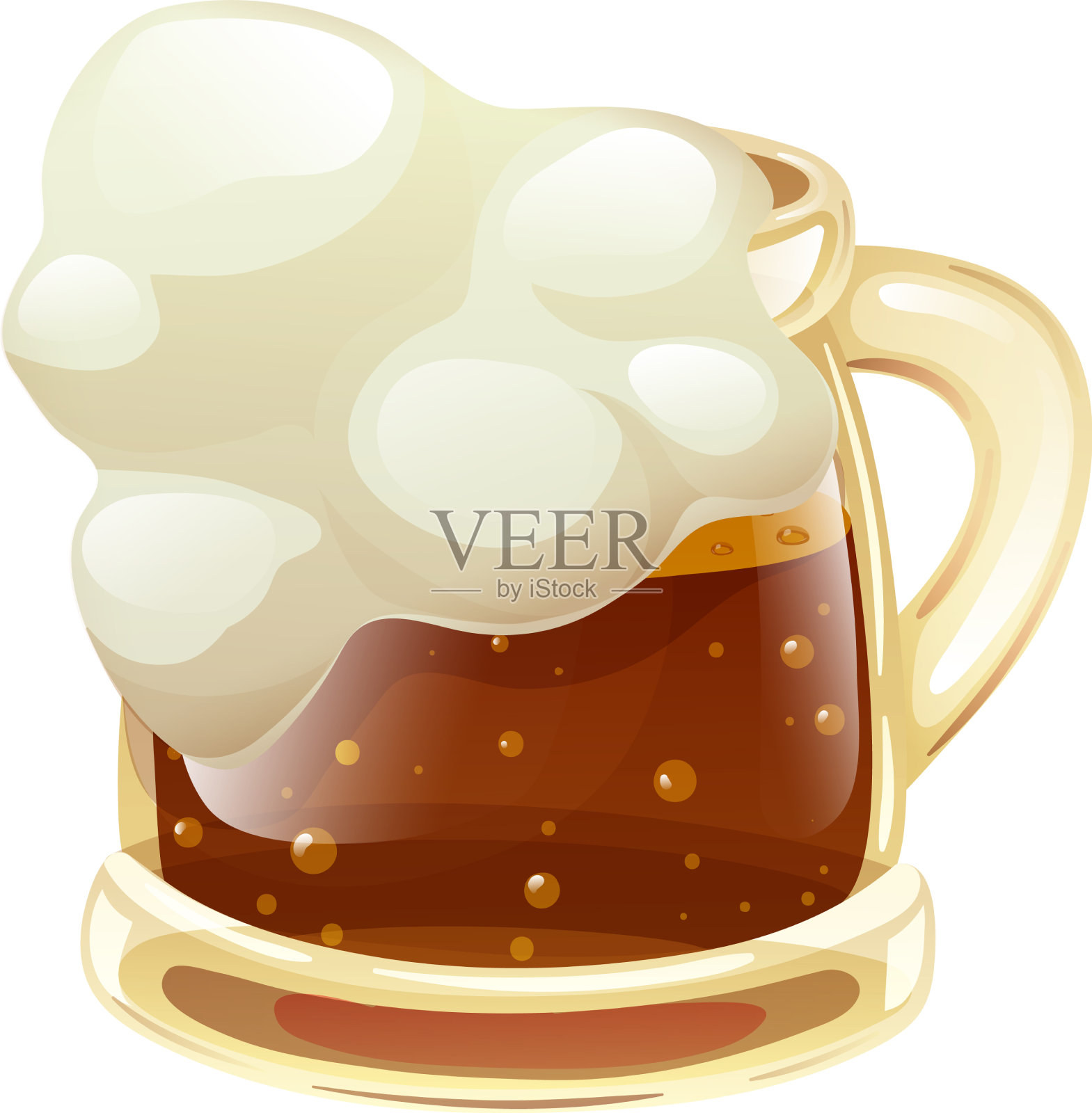 玻璃马克杯与酒精饮料深浓设计元素图片