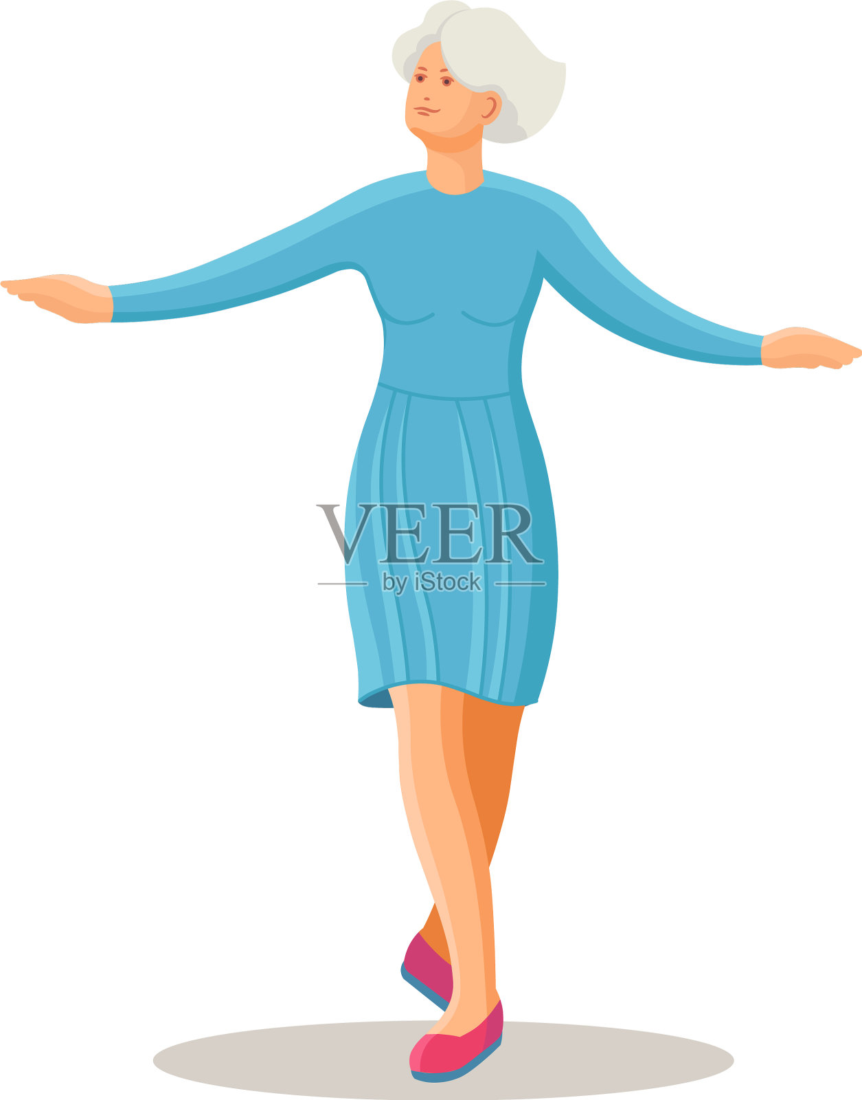 老年妇女穿着传统民族服装设计元素图片