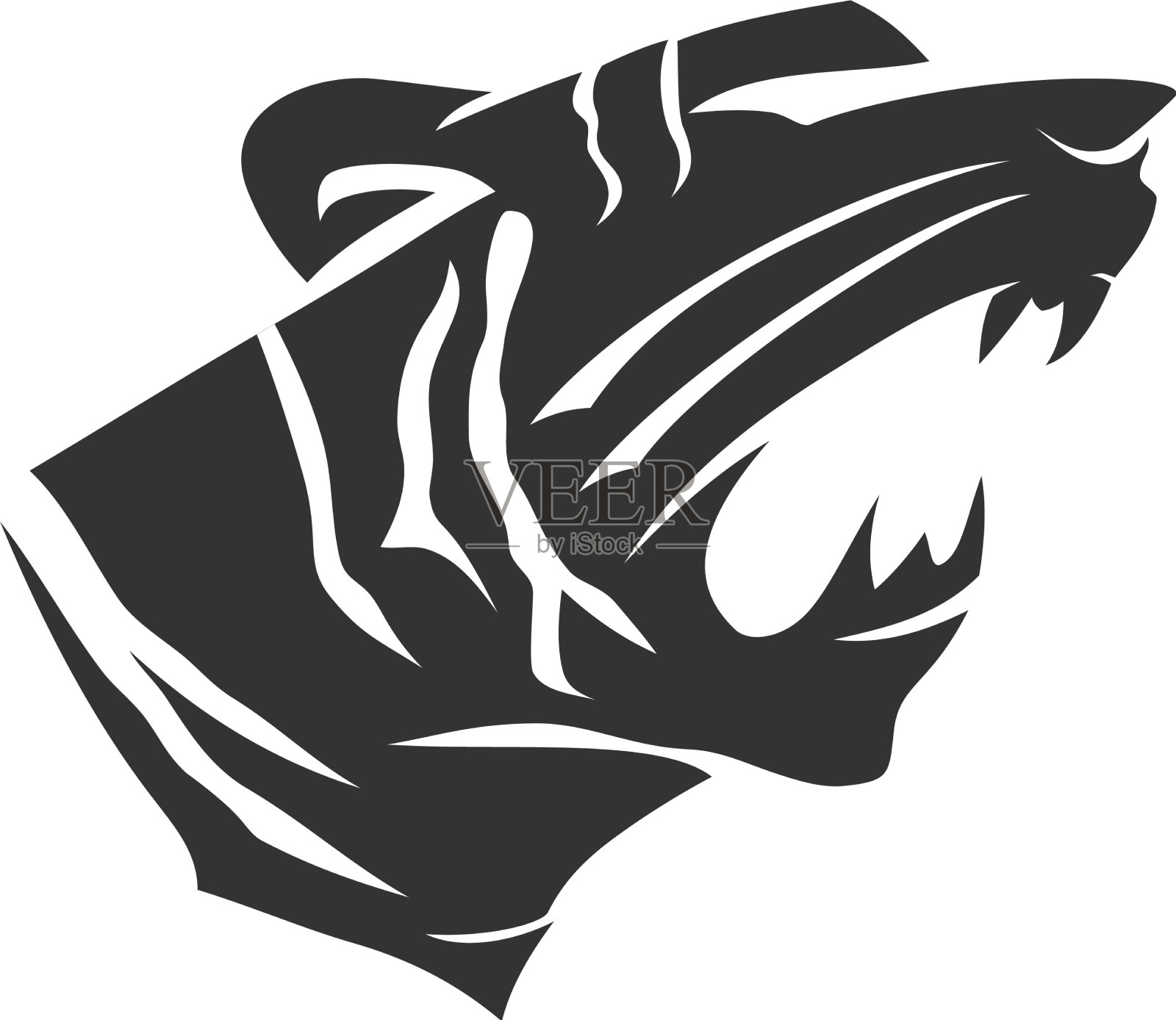 虎头强动物吉祥物模板孤立设计元素图片