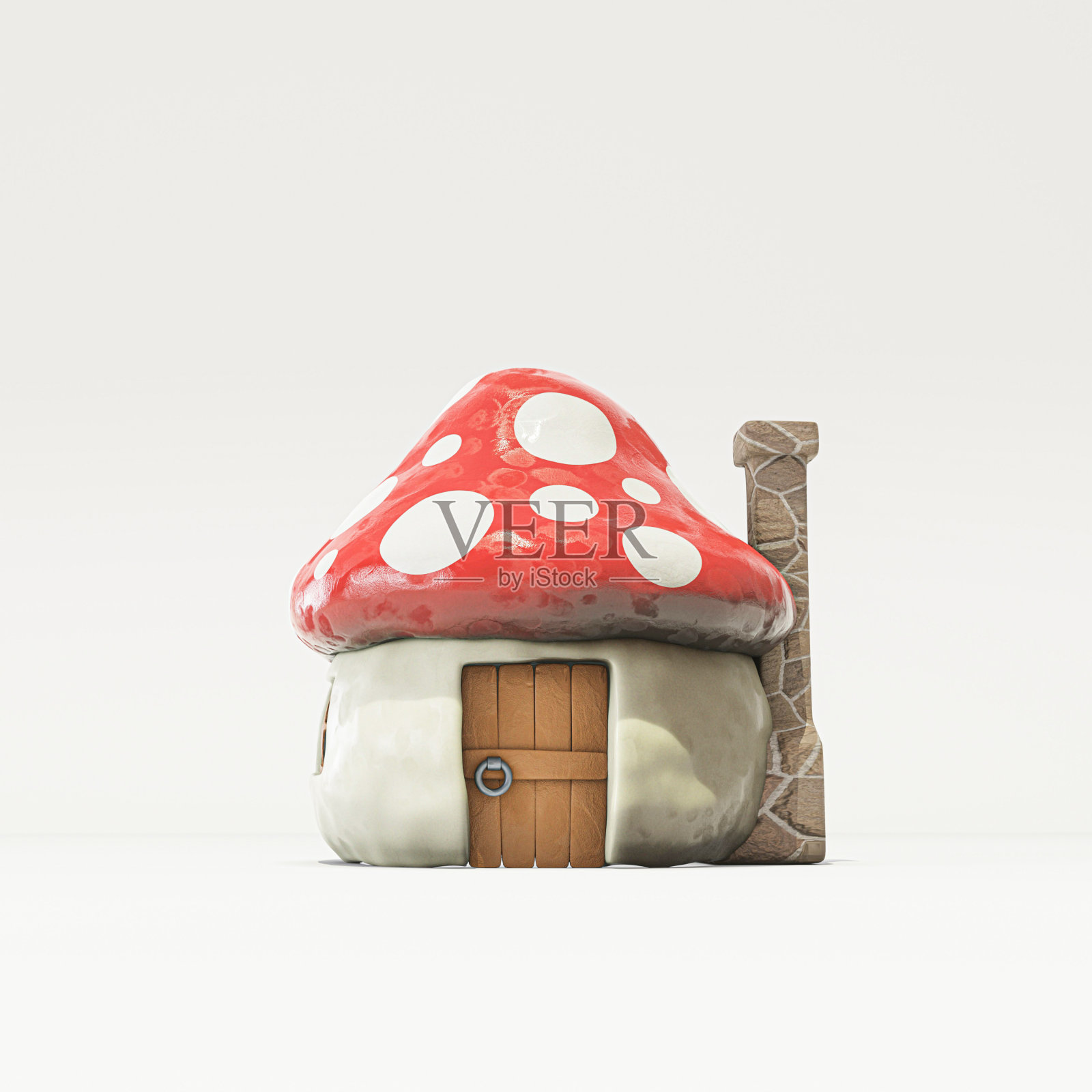 蘑菇房孤立在白色照片摄影图片