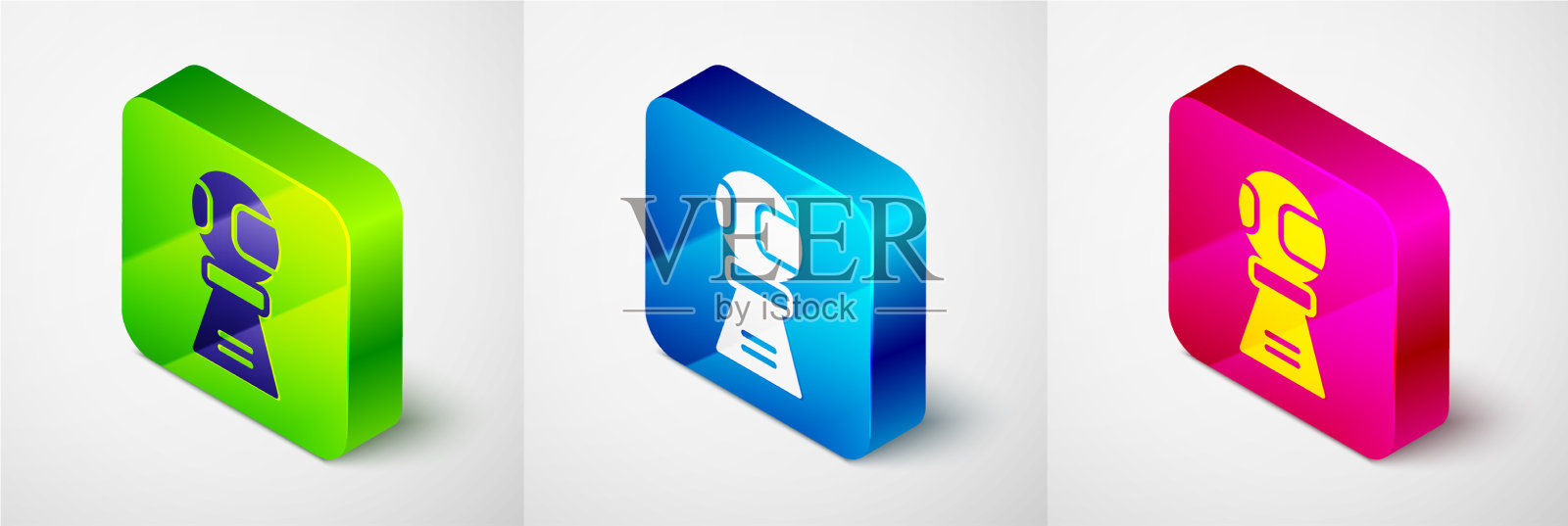 等距奖杯与棒球图标图标素材