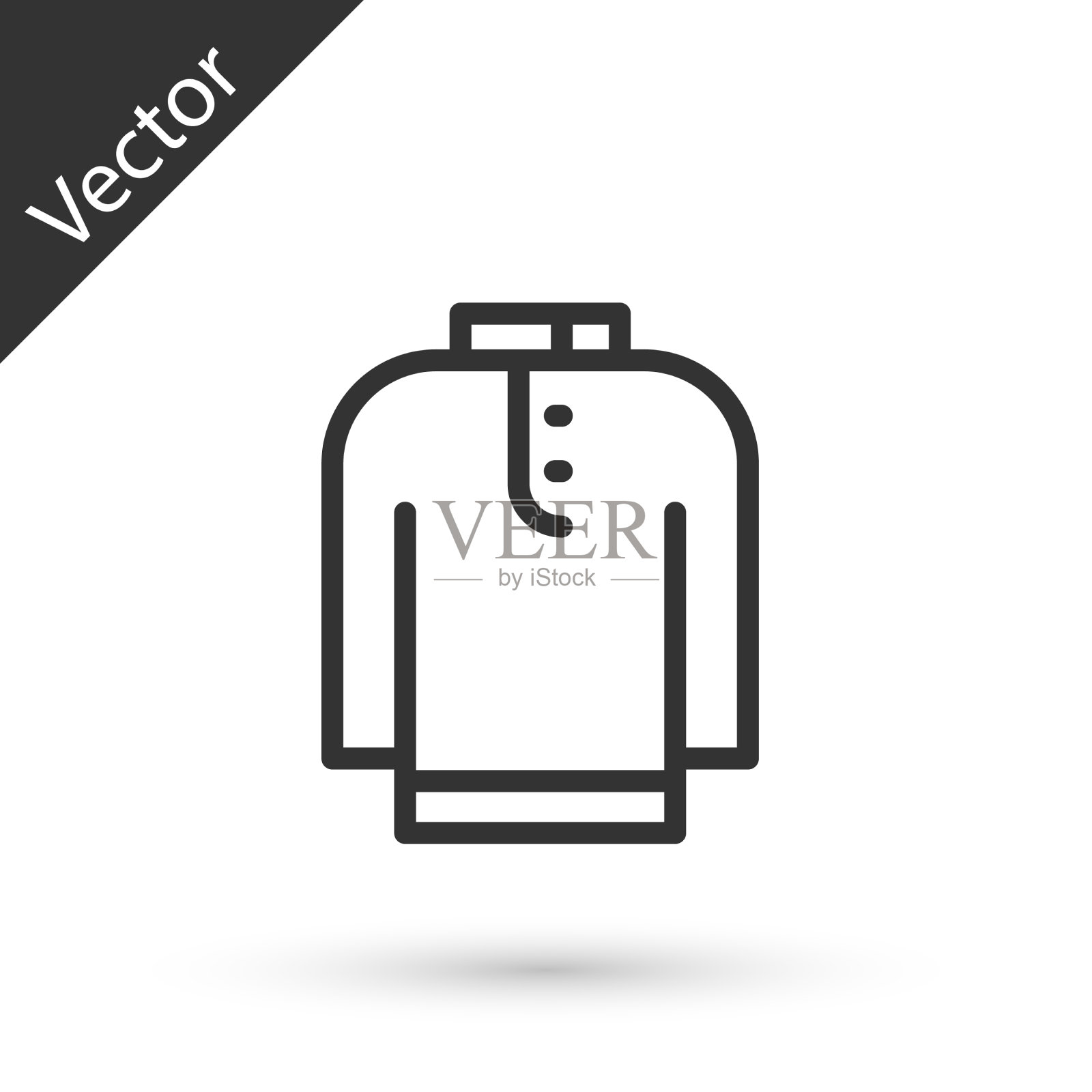 灰色线衬衫kurta图标孤立在白色插画图片素材