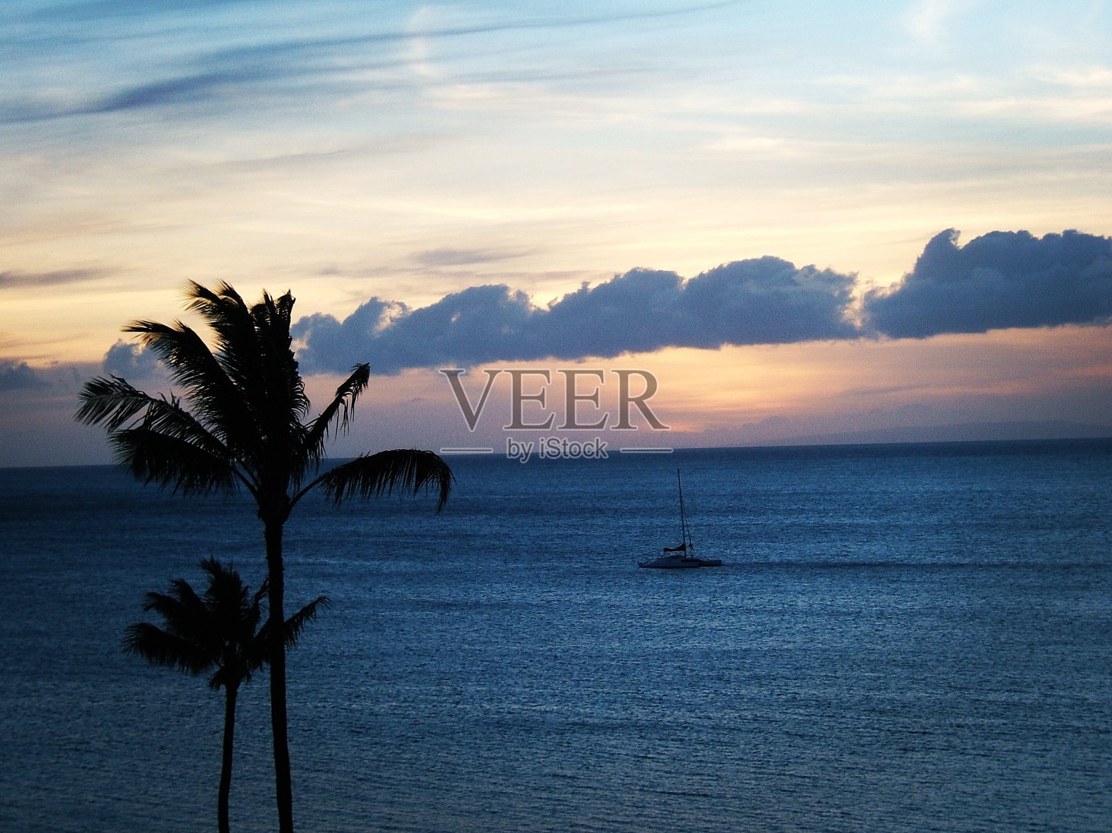 夏威夷日落照片摄影图片