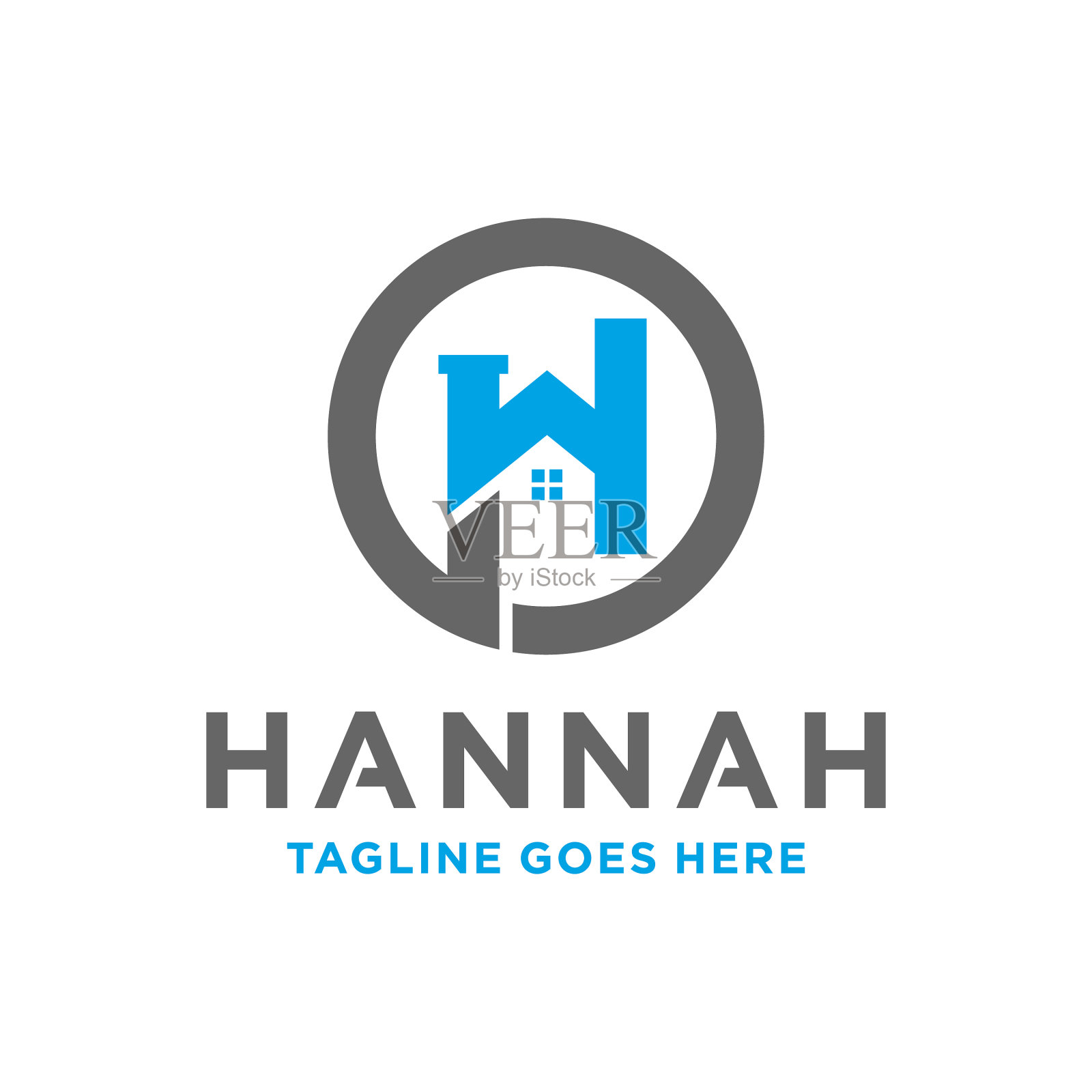 带有字母h的住宅标志插画图片素材