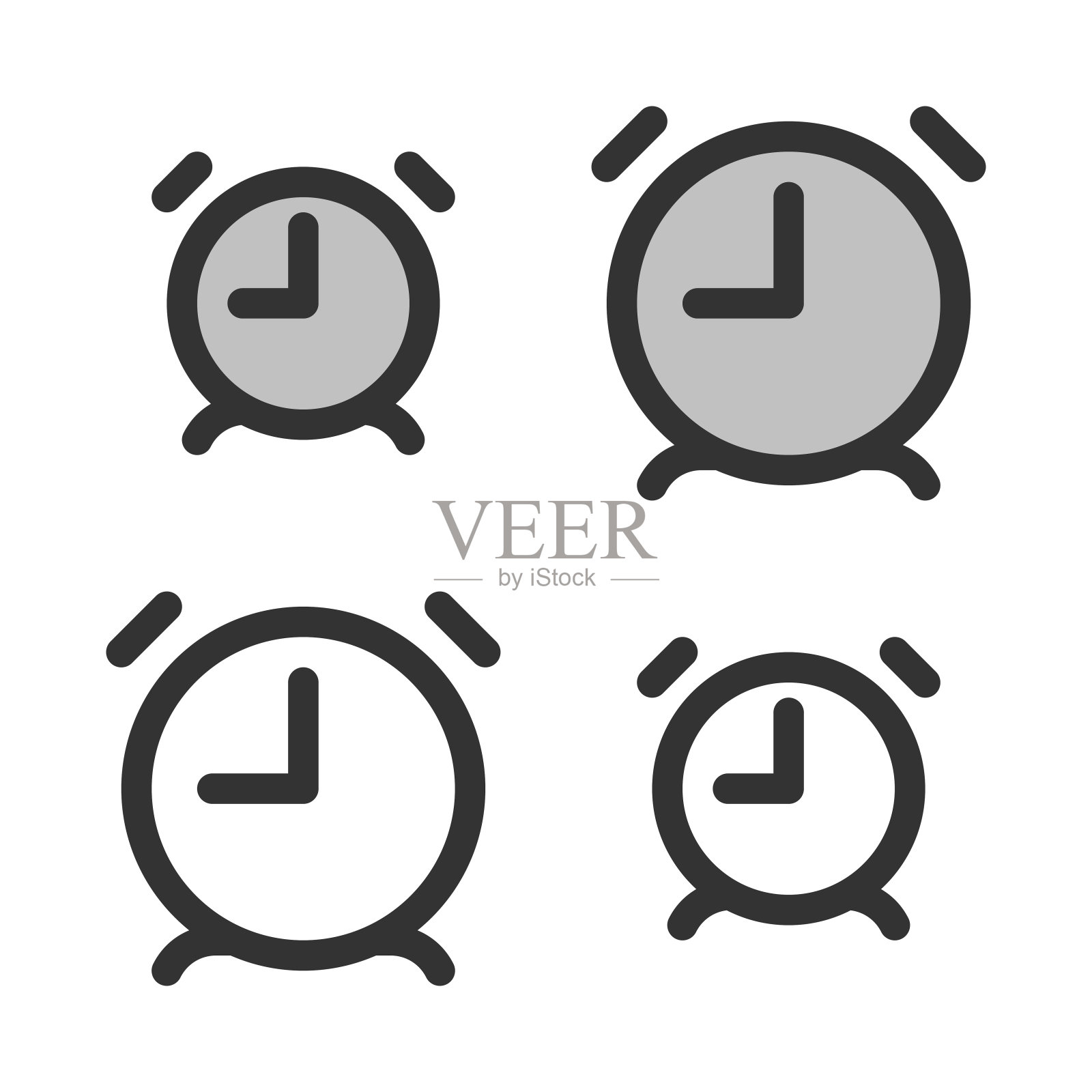 像素完美的线性闹钟图标图标素材