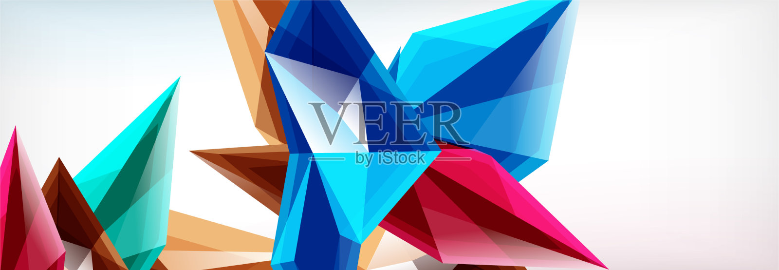 三维三角形和金字塔抽象插画图片素材