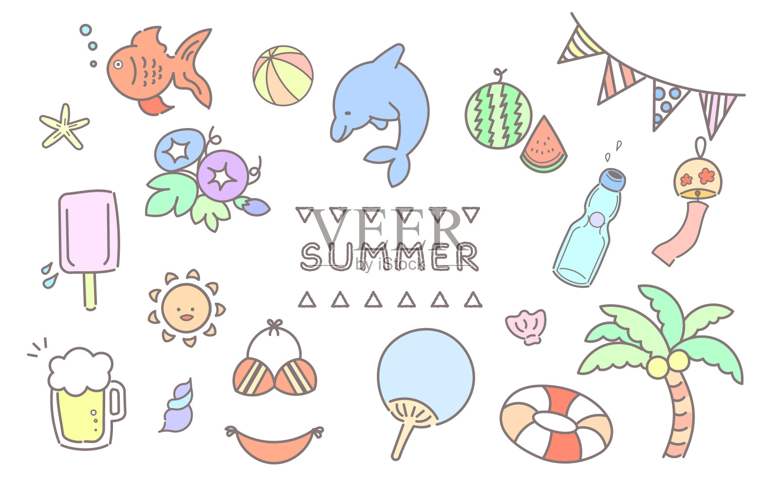 夏天插图集插画图片素材
