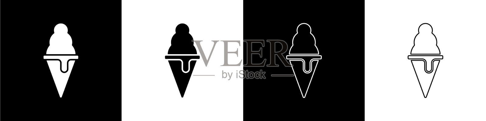 将华夫蛋筒图标隔离插画图片素材