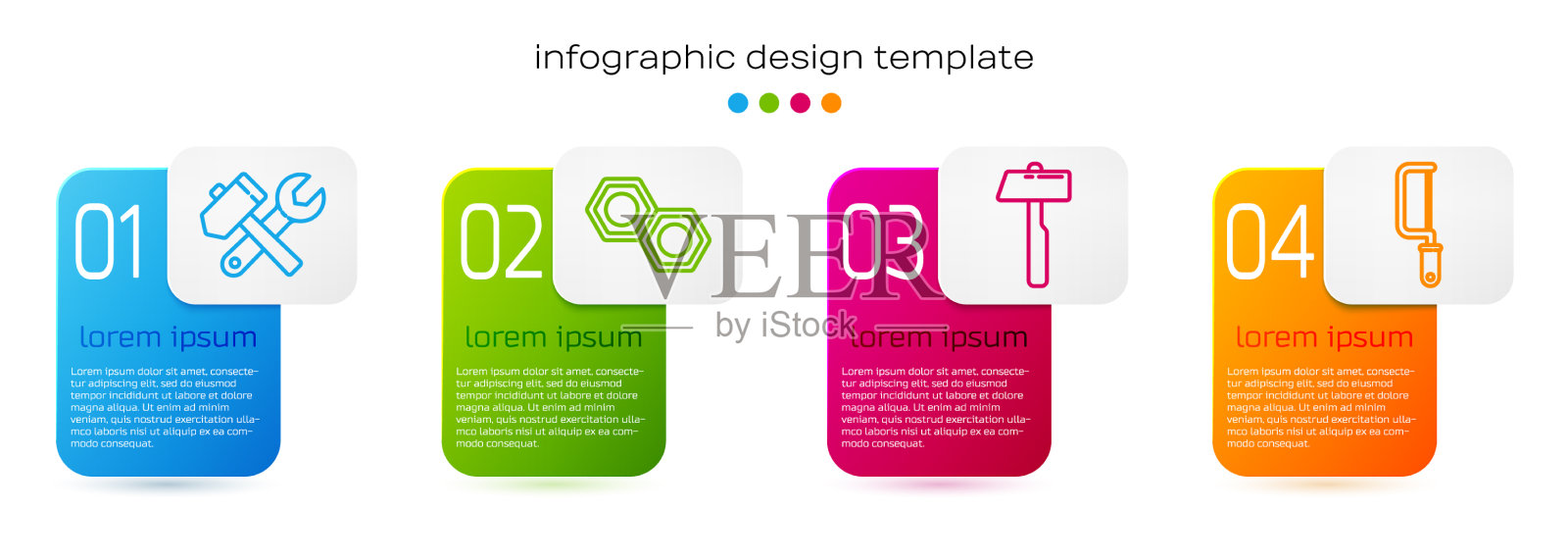 定线锤和六角扳手插画图片素材