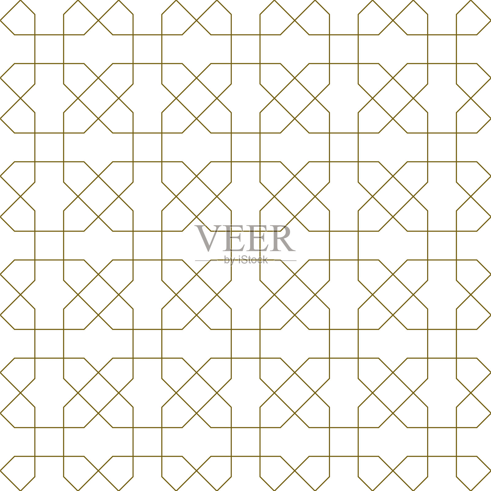 无缝阿拉伯几何装饰在棕色颜色插画图片素材