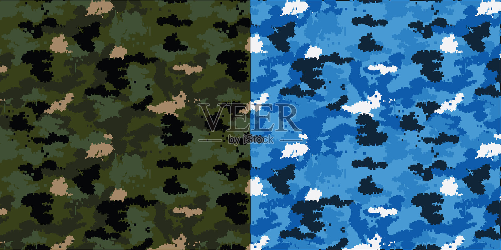 无缝伪装抽象图案军事插画图片素材