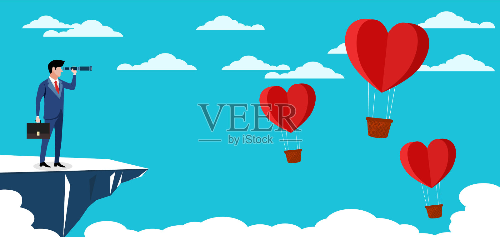 一个商人拿着相机站在那里寻找插画图片素材