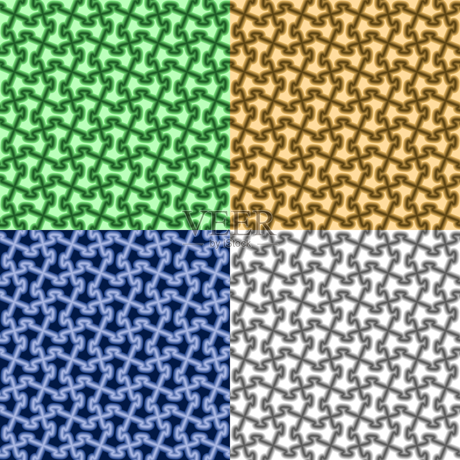 从谜题中设置抽象的无缝模式插画图片素材