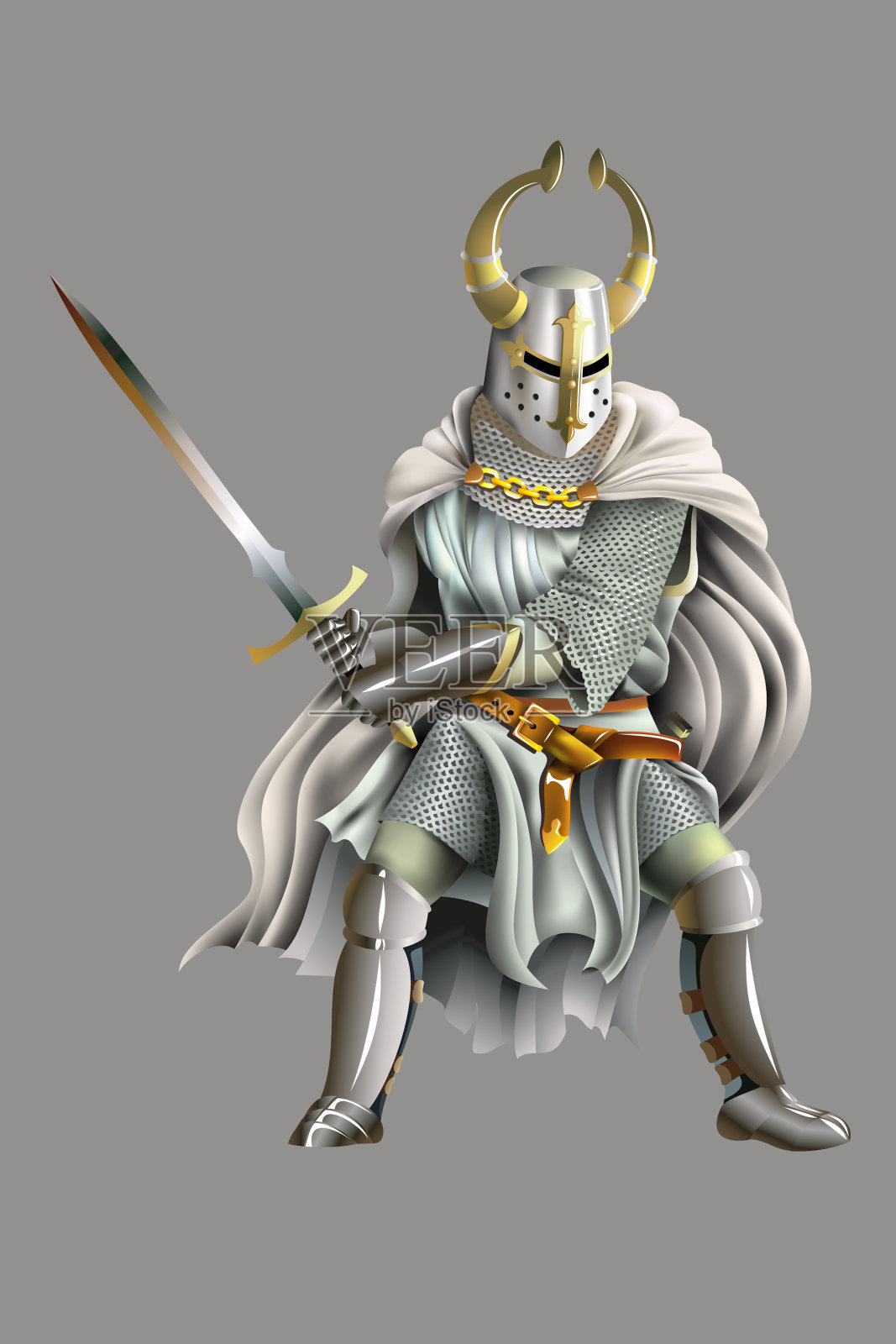 重型装甲十字军插画图片素材