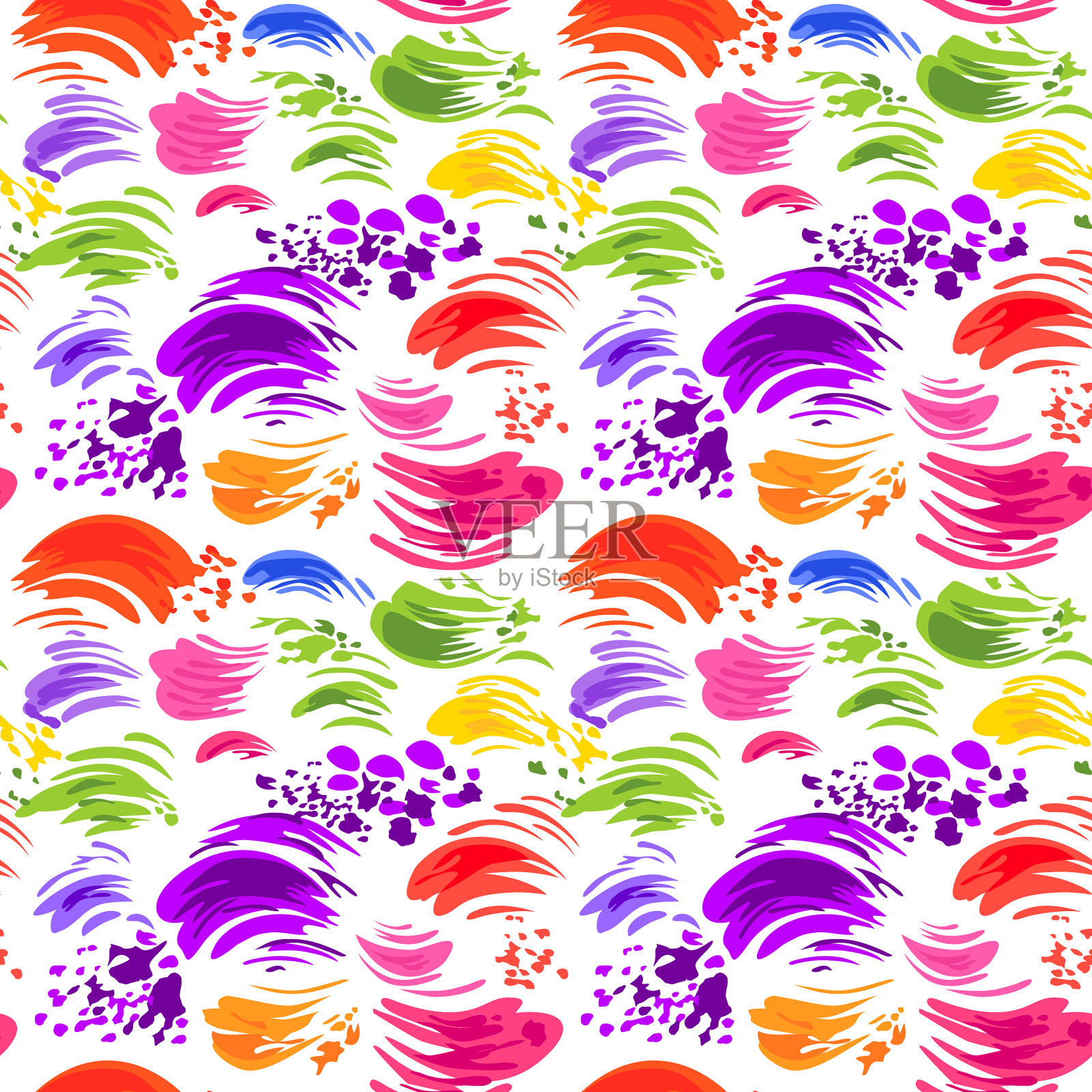 抽象墙纸与彩色笔触插画图片素材