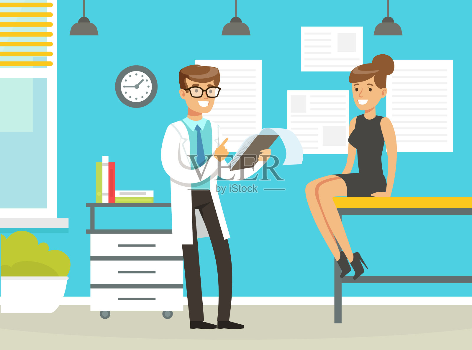 内阁里的一名医生给他的插画图片素材