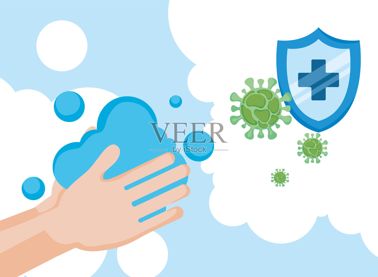 洗的手卫生插画图片素材