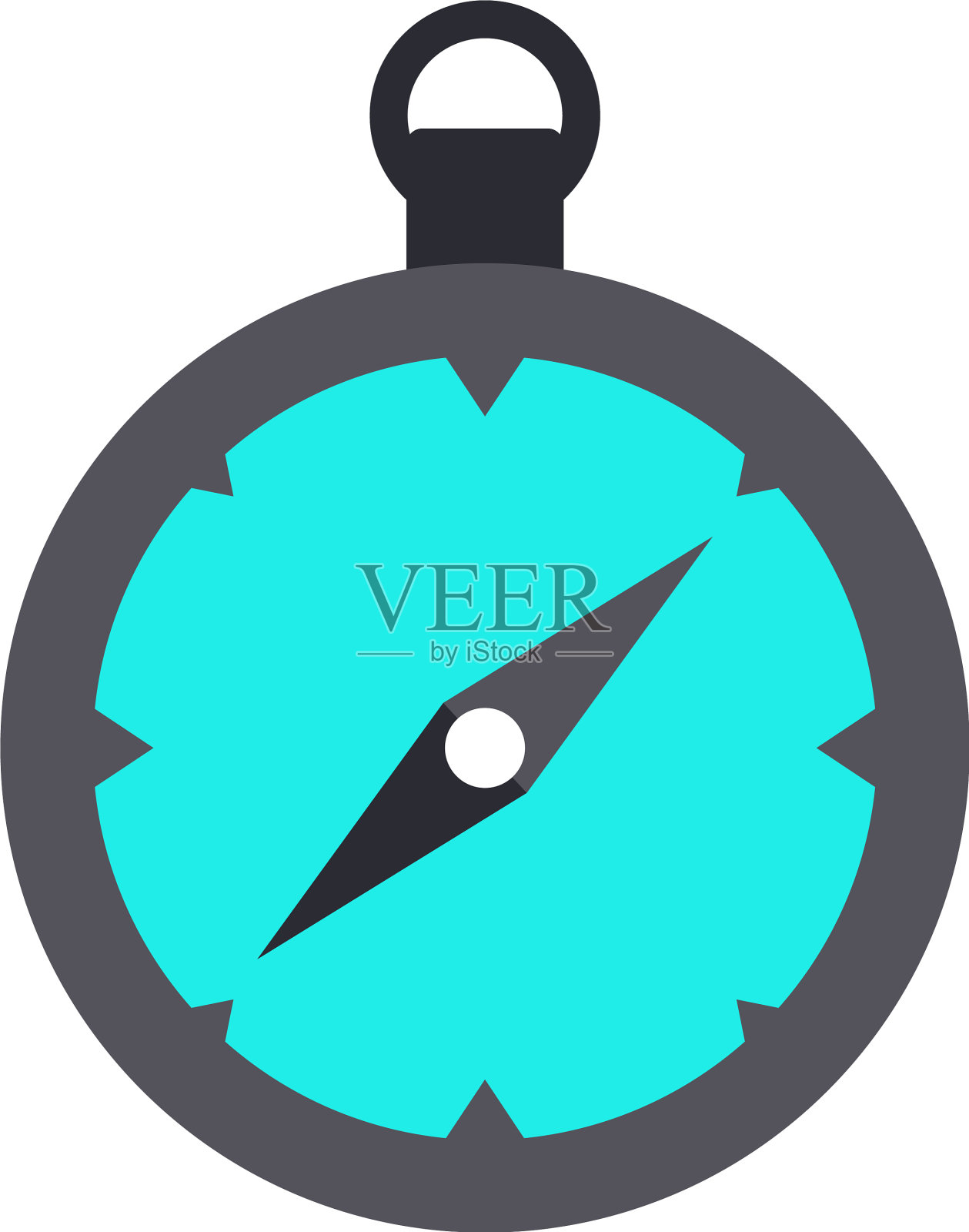 带有圆形刻度盘和白色箭头的指南针设计元素图片