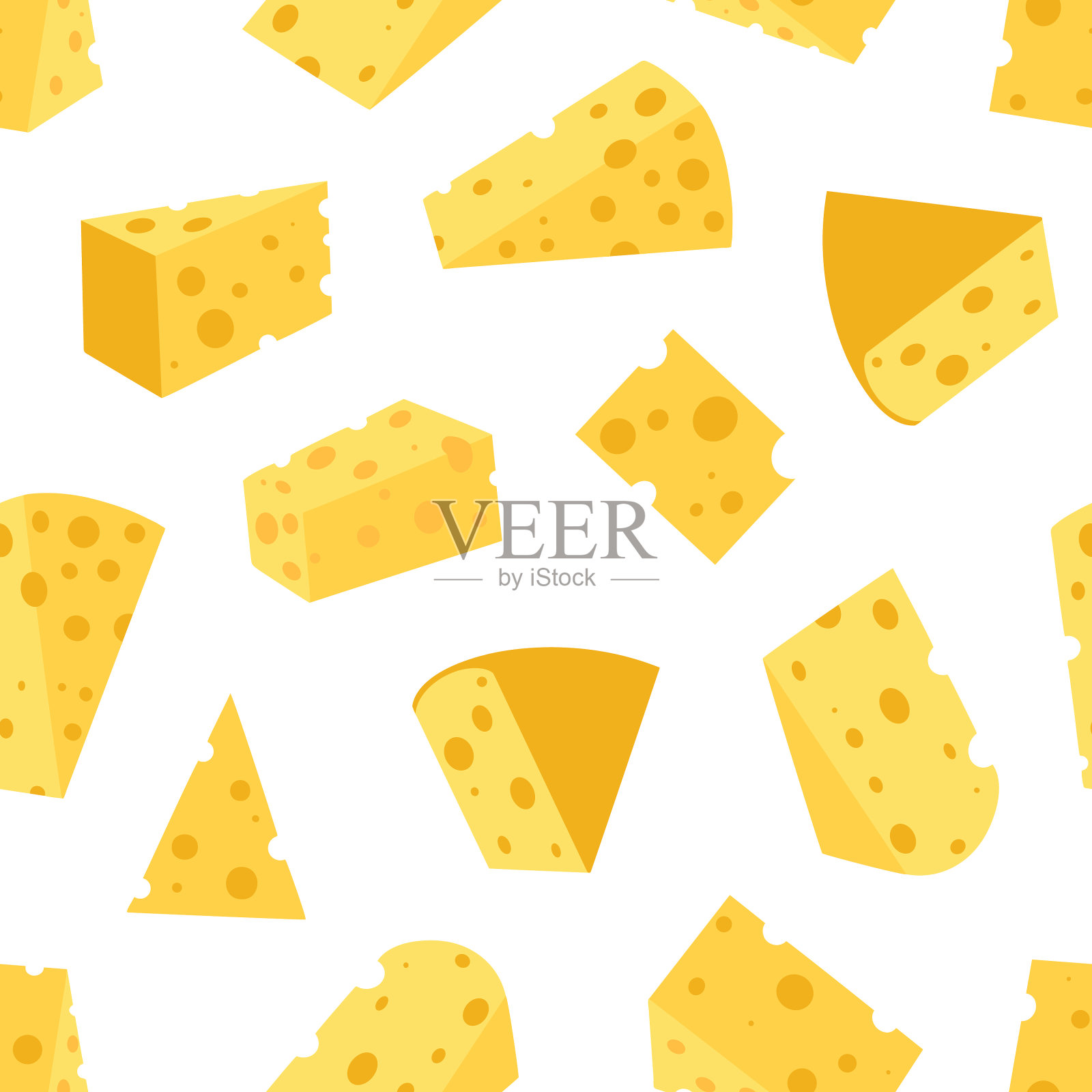奶酪无缝花纹片黄色奶酪插画图片素材