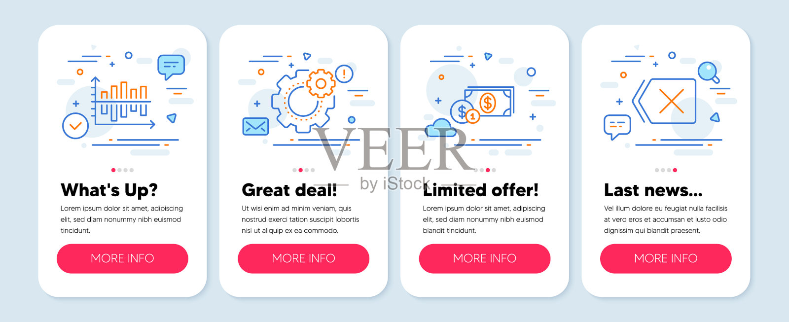 设置线图标，如美元金钱图表图标素材