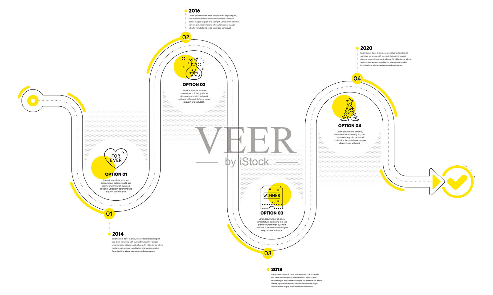 永远的圣诞老人袋和赢家彩票图标集设计元素图片