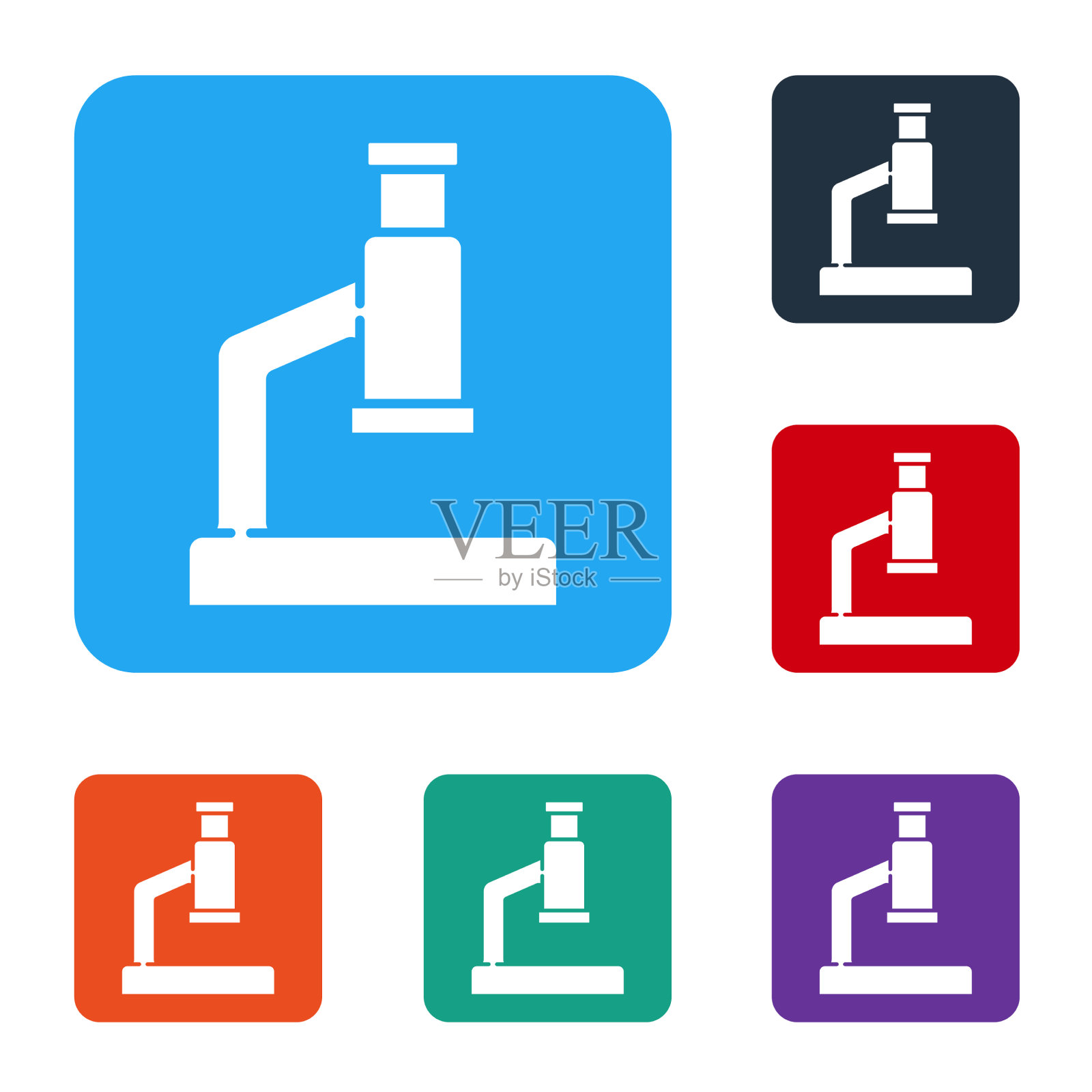 白色显微镜图标孤立在白色背景上图标素材