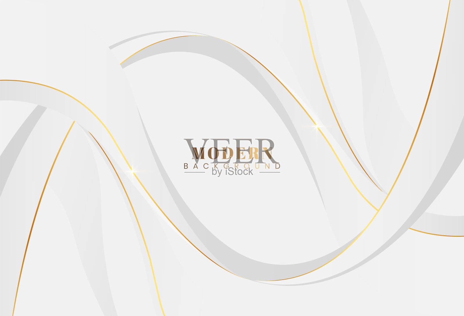 白色豪华抽象背景与金色波浪线和阴影。现代的未来主义几何元素设计。简单的奢华风格。适用于封面、海报、广告、横幅。矢量图插画图片素材