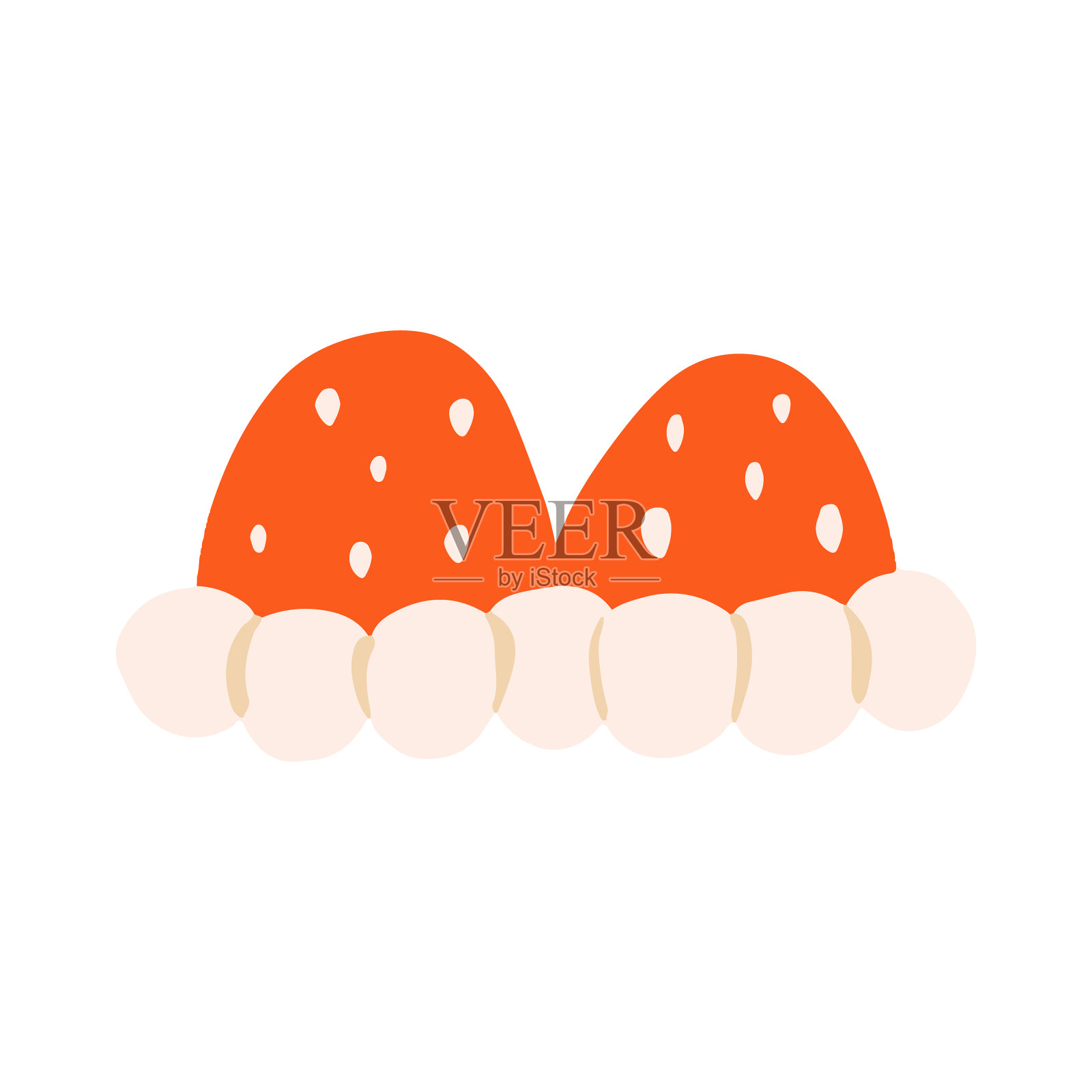 草莓与掼奶油装饰蛋糕糕点和烘焙元素矢量插图插画图片素材