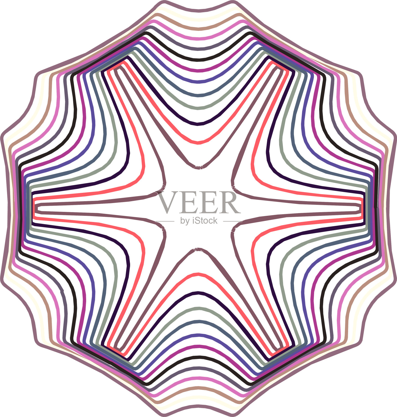 几何曼荼罗-径向圆形图案的图标插画图片素材