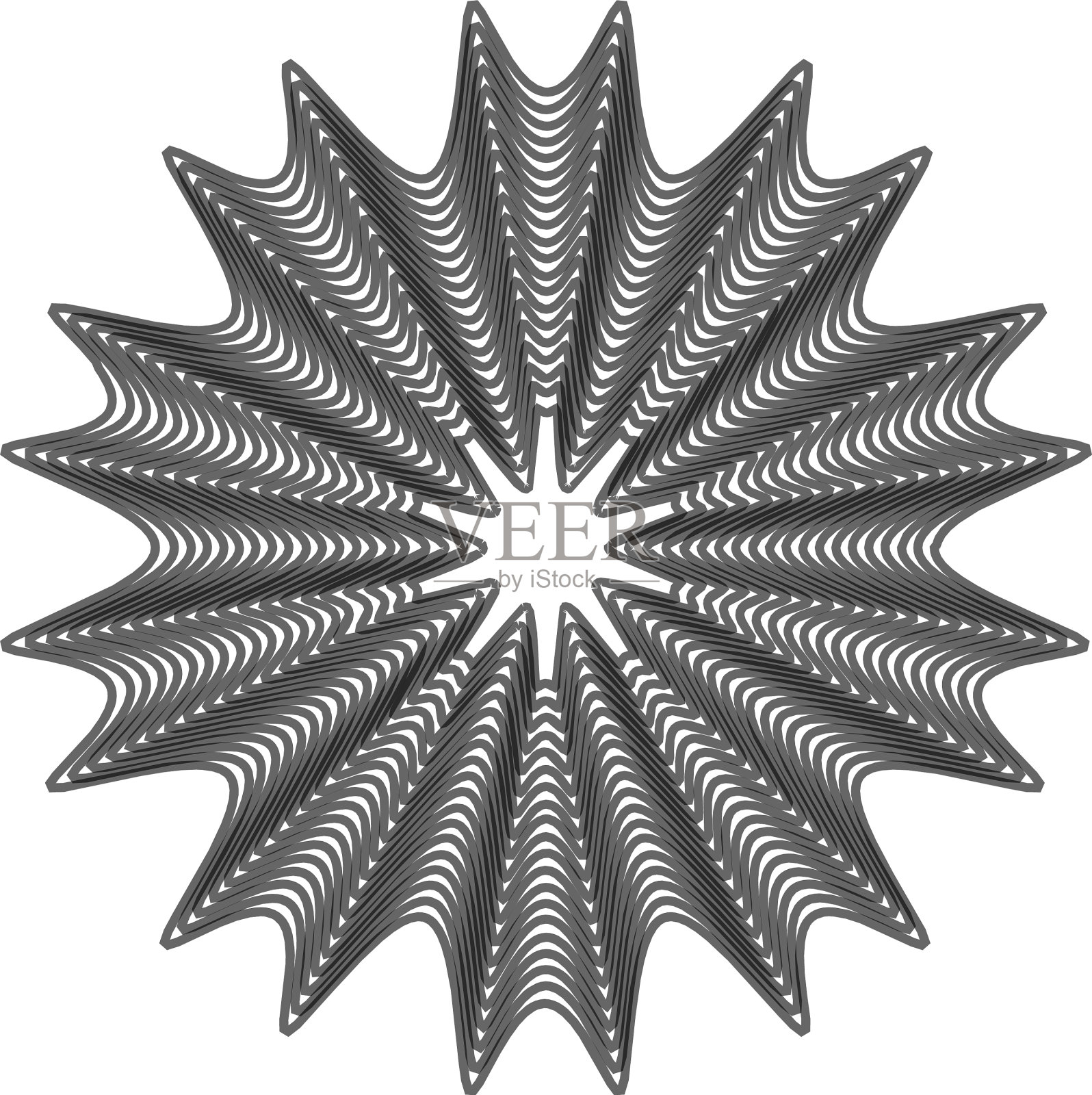 几何曼荼罗-径向圆形图案的图标插画图片素材