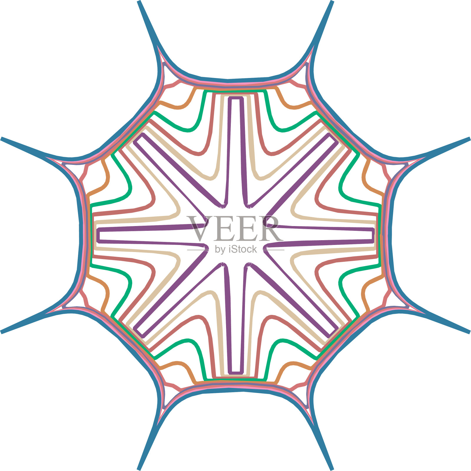 几何曼荼罗-径向圆形图案的图标插画图片素材