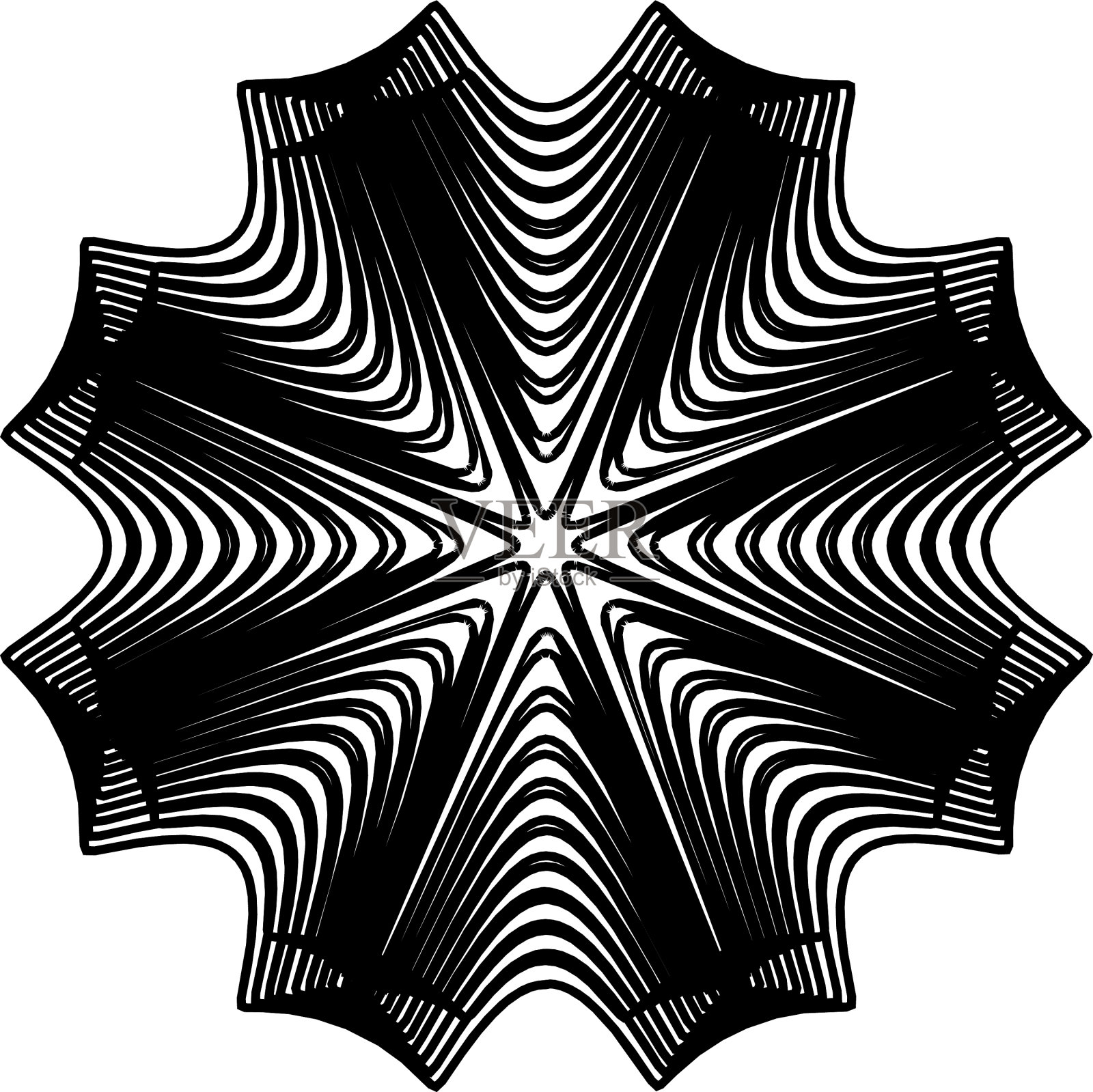 几何曼荼罗-径向圆形图案的图标插画图片素材