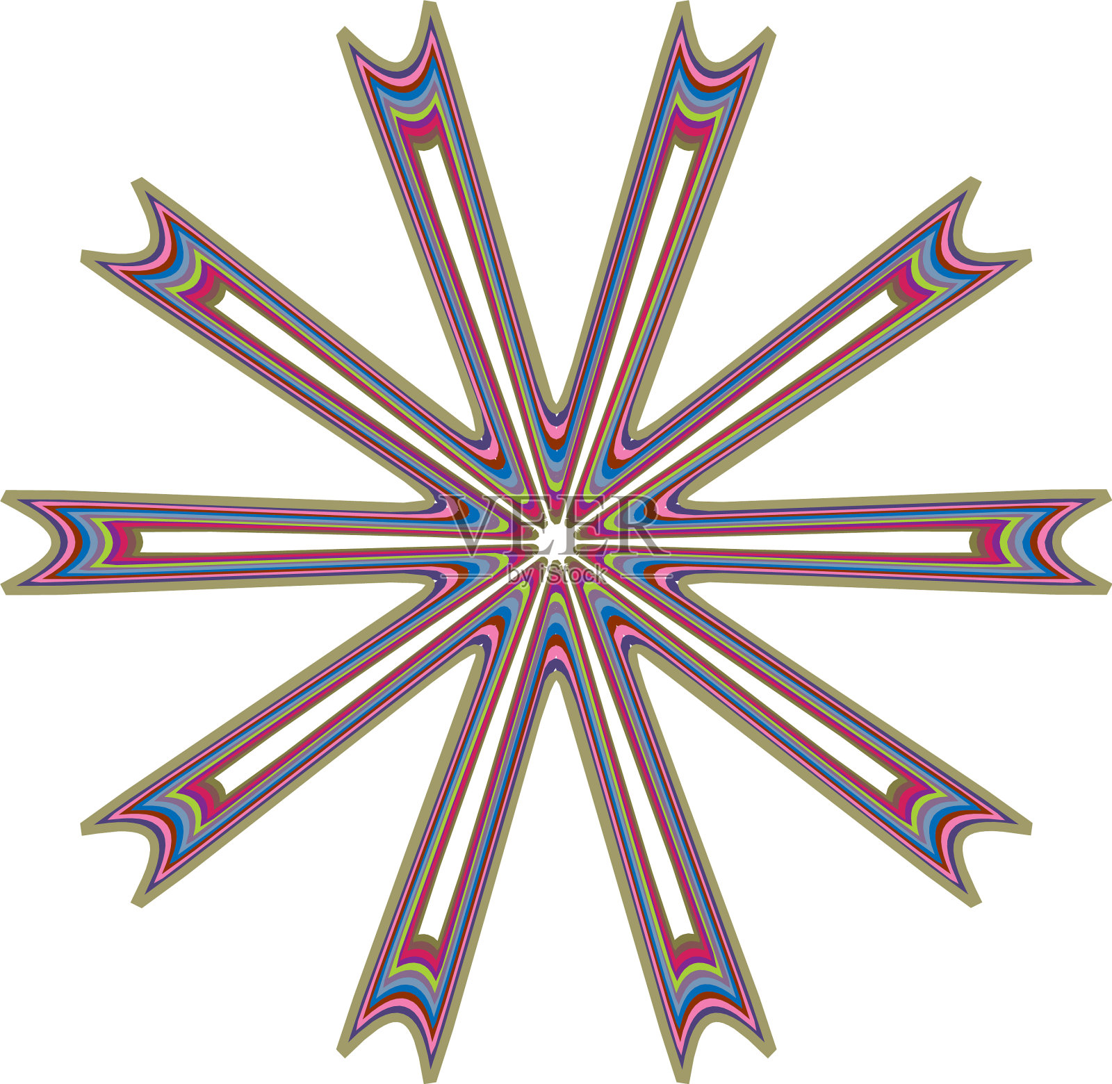 几何曼荼罗-径向圆形图案的图标插画图片素材