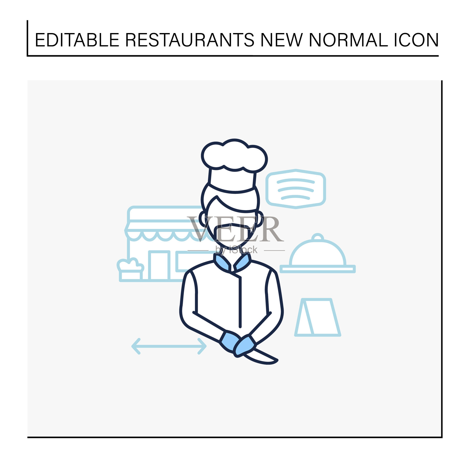 工人制服线图标插画图片素材