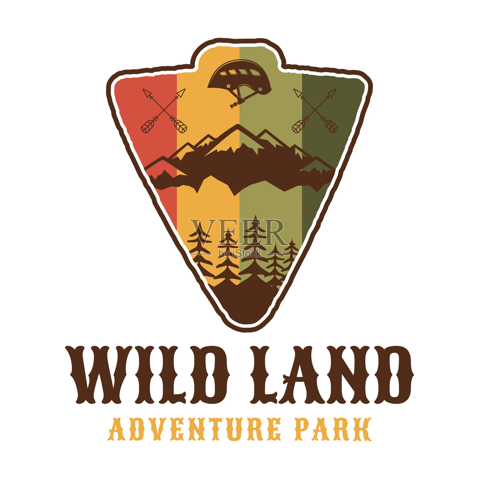 野地标志冒险公园复古露营插画图片素材