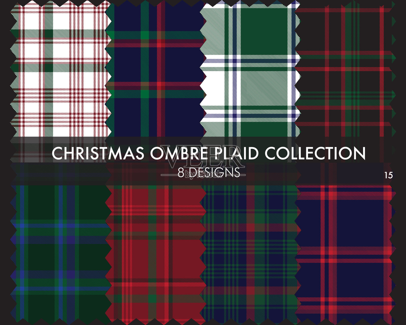 圣诞暗纹格子纹理无缝图案插画图片素材