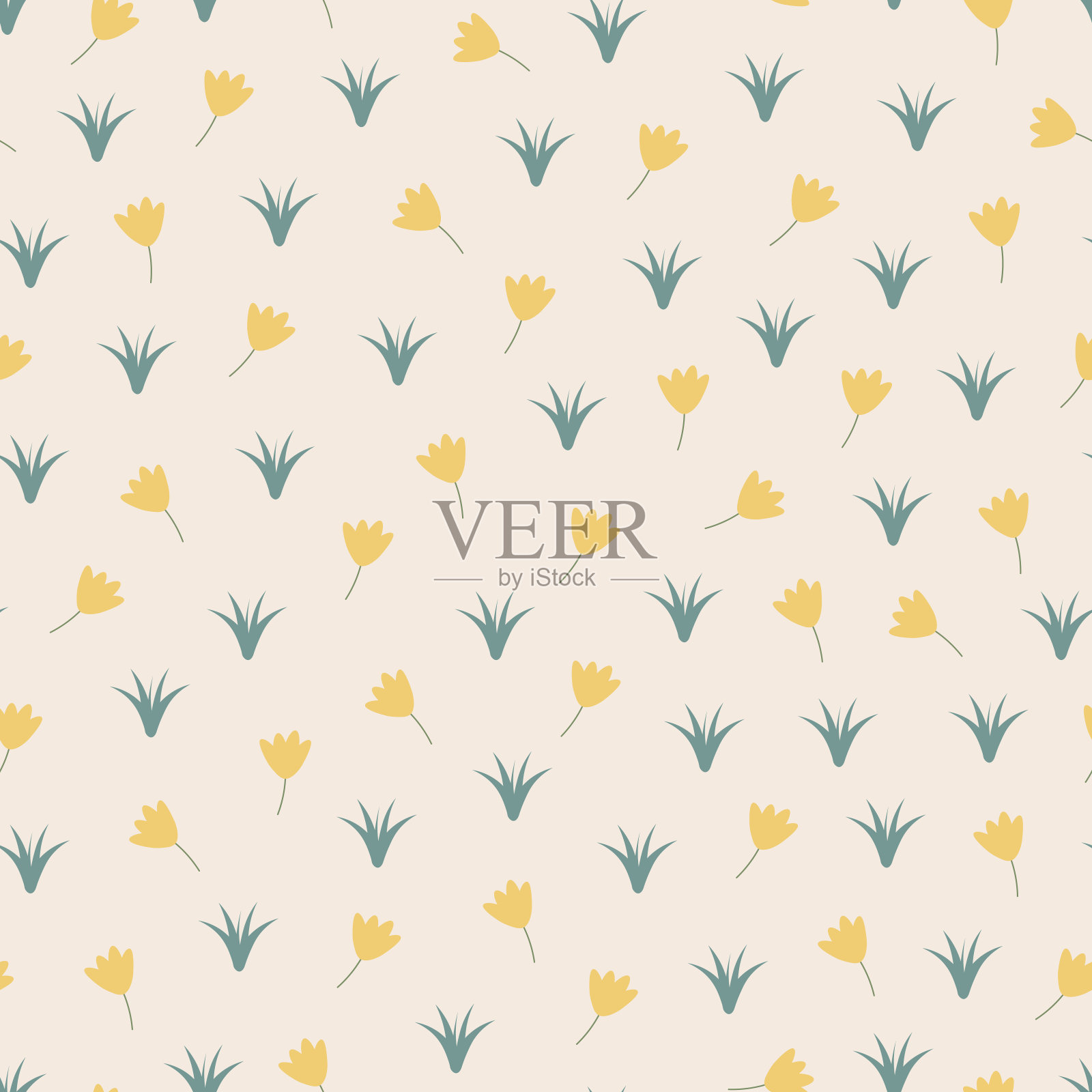 彩色无缝花卉图案-手绘精美设计。抽象的时尚背景。矢量插图。纺织无休止的打印插画图片素材