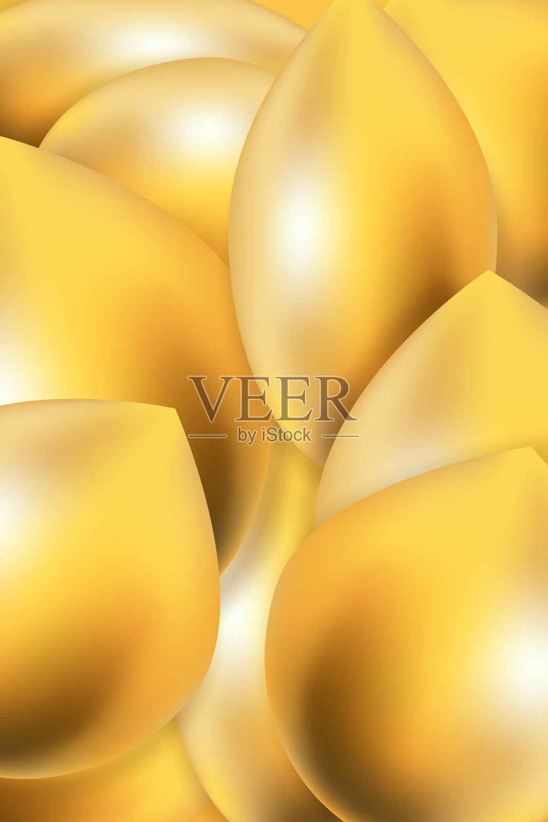 抽象背景的体积金滴插画图片素材