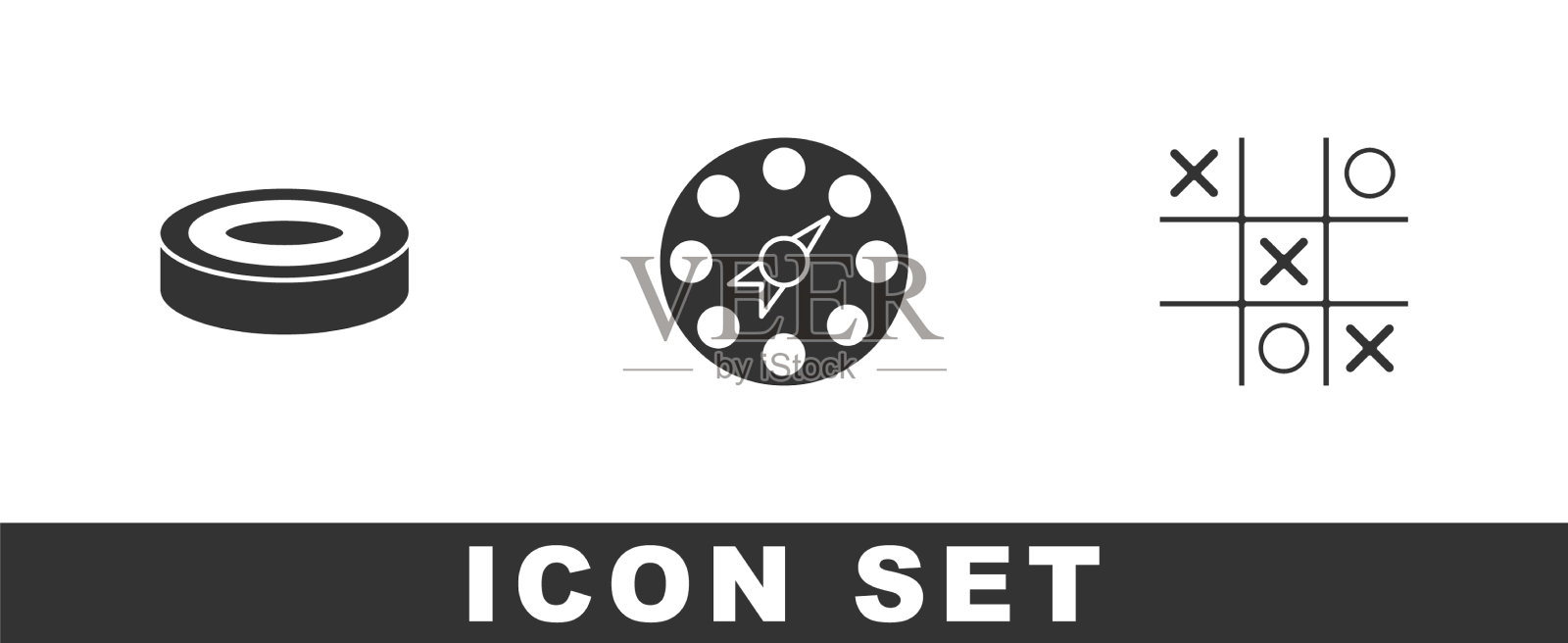 设置跳棋游戏筹码扭和tic tac脚趾图标素材